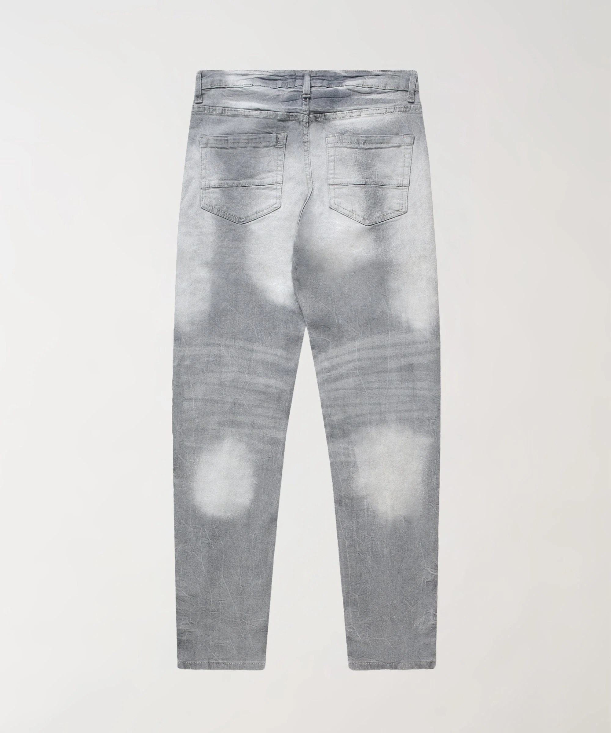 Acid Washed Ripped Denim Jeans - Grey - Image 2