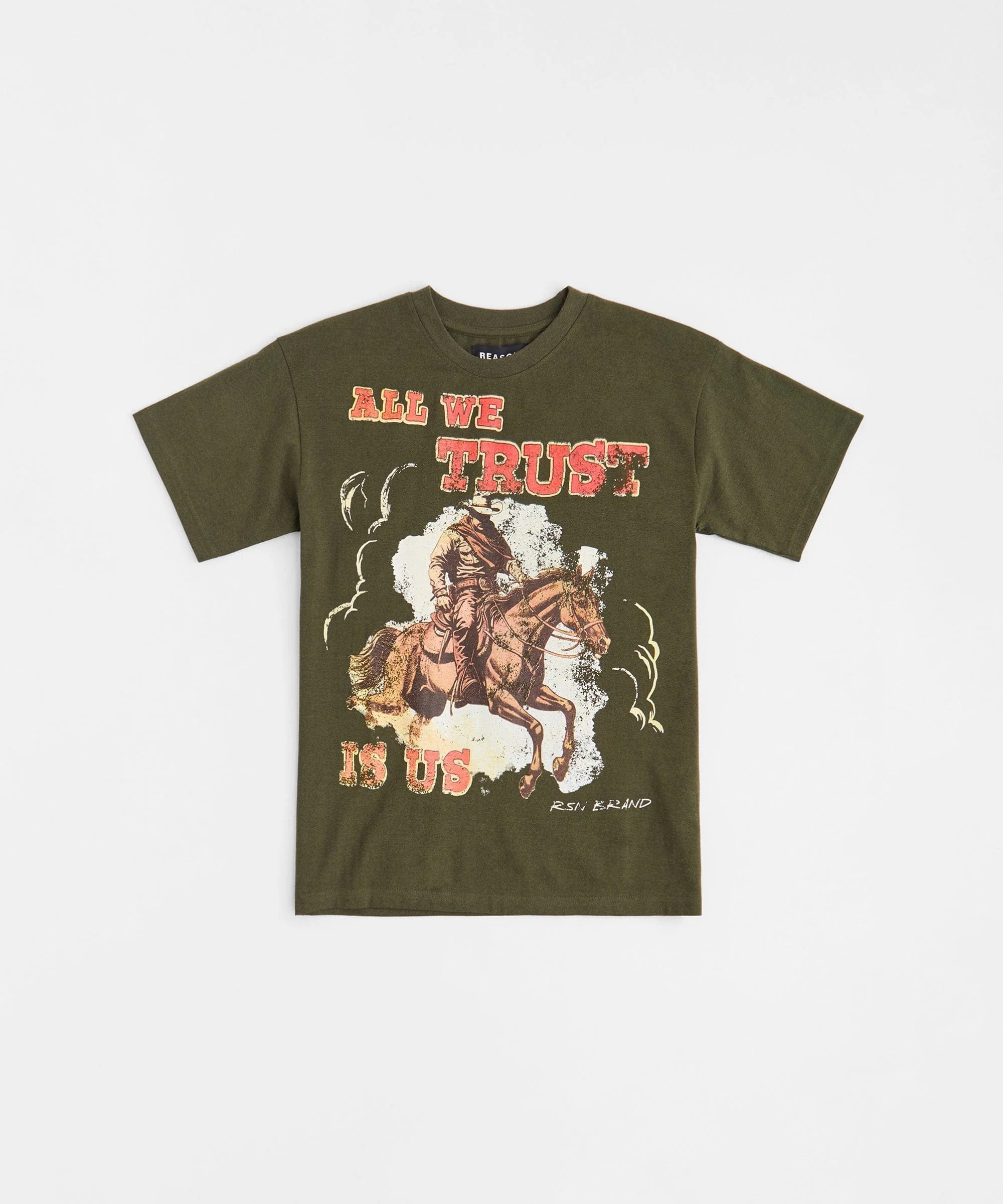All We Trust Is Us Vintage Short Sleeve Tee - Burnt Olive