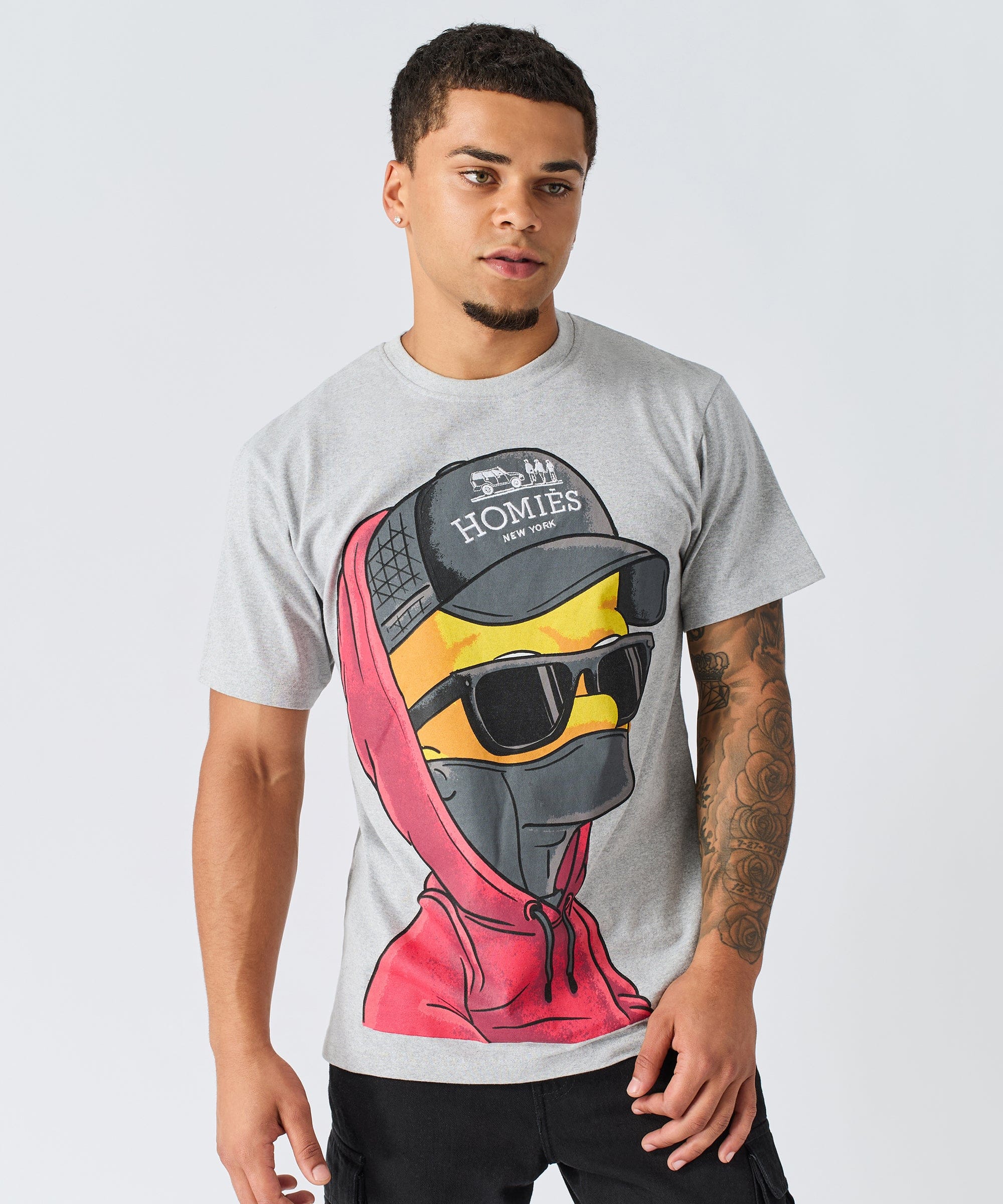 Homies Embroidered Short Sleeve Tee - Grey - Image 2