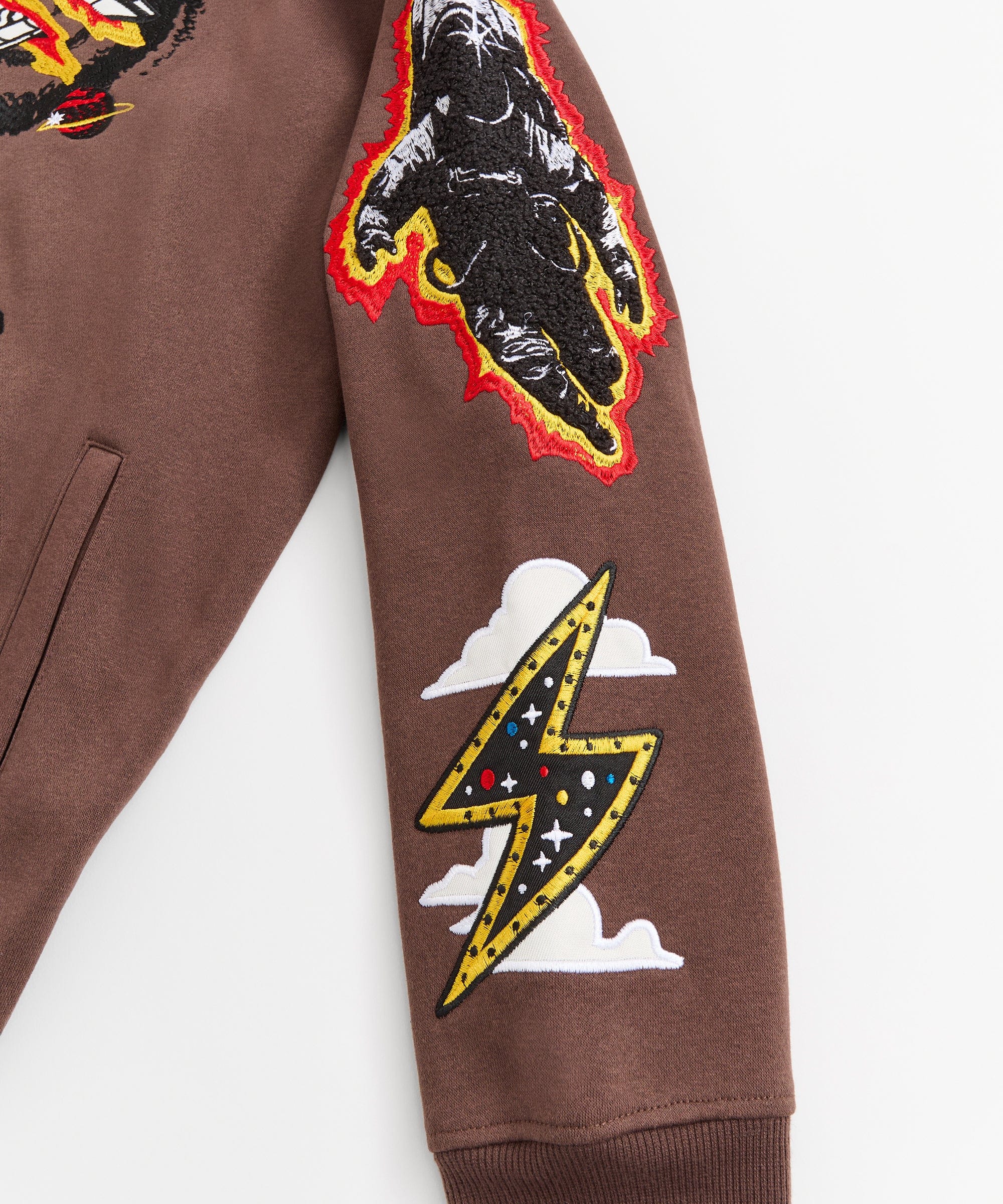 Beyond Reality Fleece Embroidered Crew - Brown - Image 2