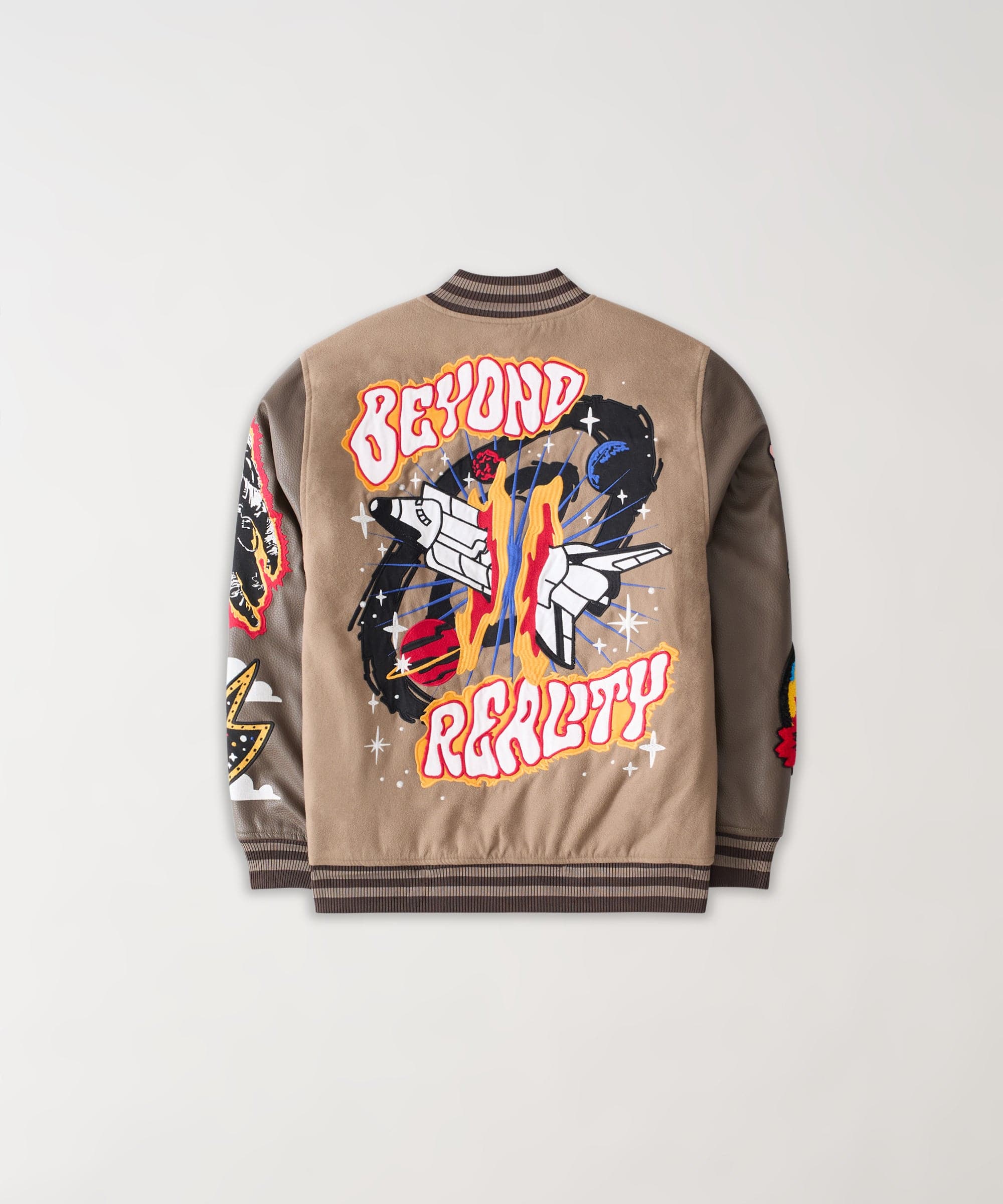 Beyond Reality Varsity Jacket PU - Khaki - Image 6