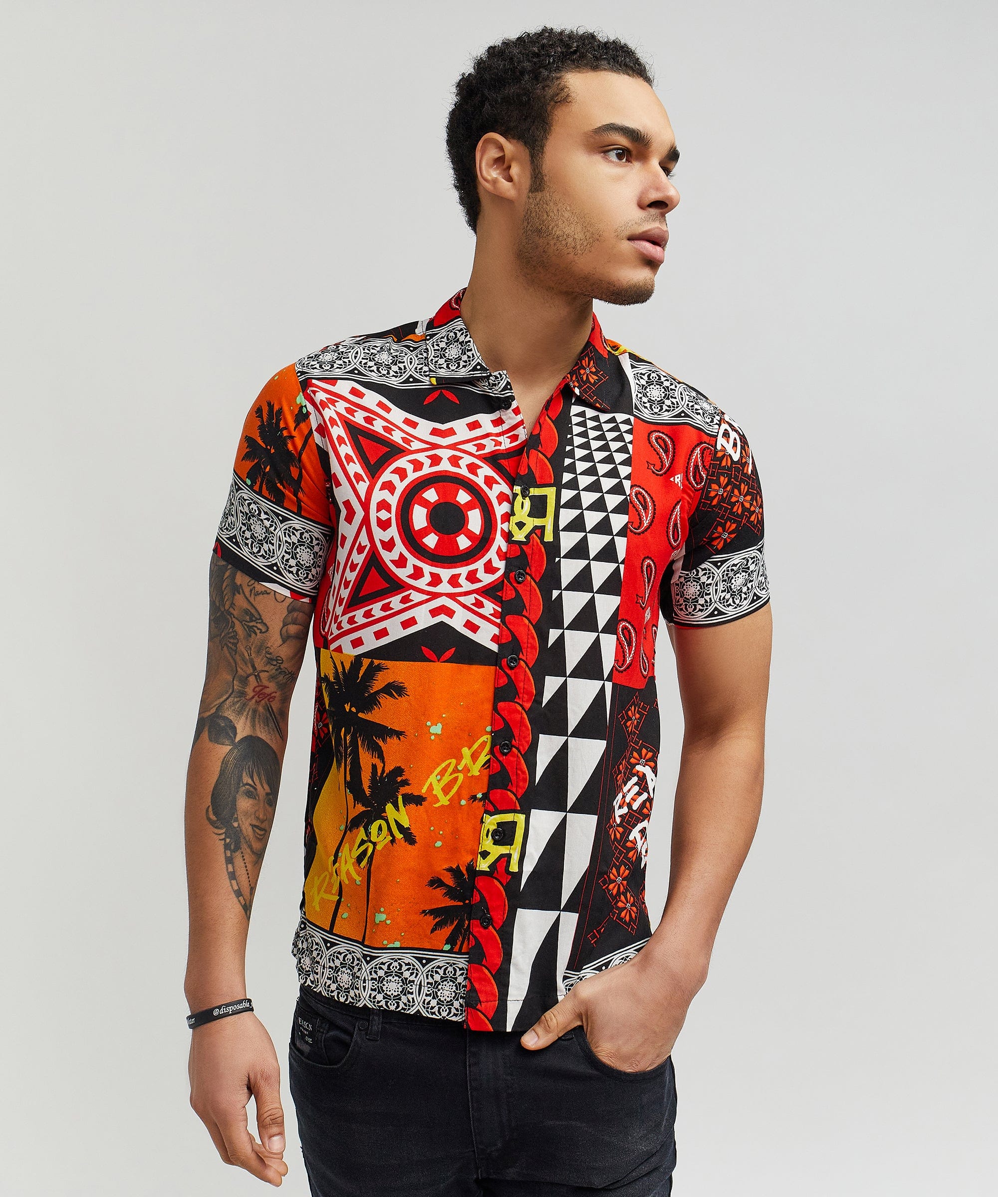 Blaze Geometric Allover Print Short Sleeve Shirt - Image 2