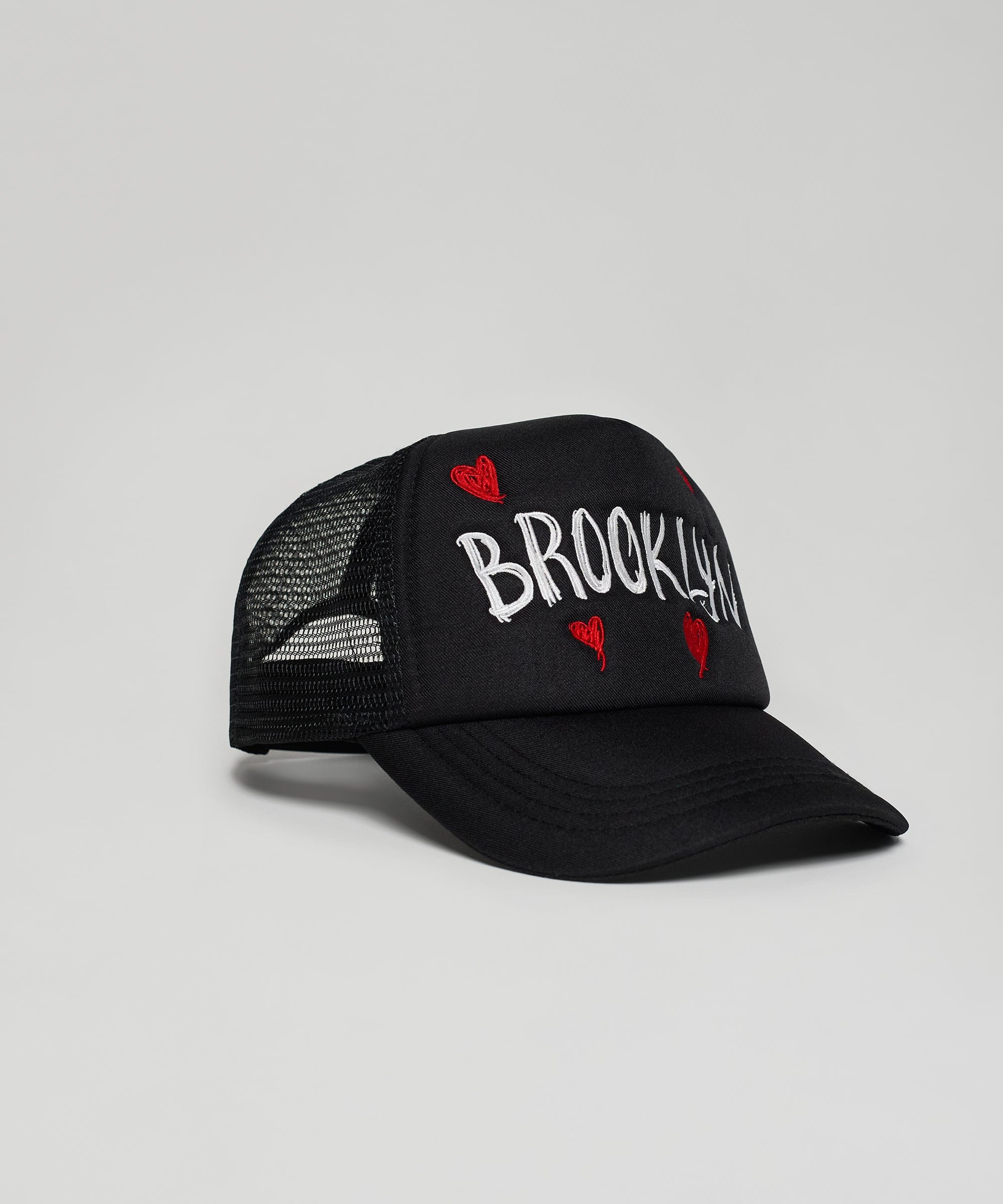 Brooklyn Embroidery Trucker Hat - Black - Image 2