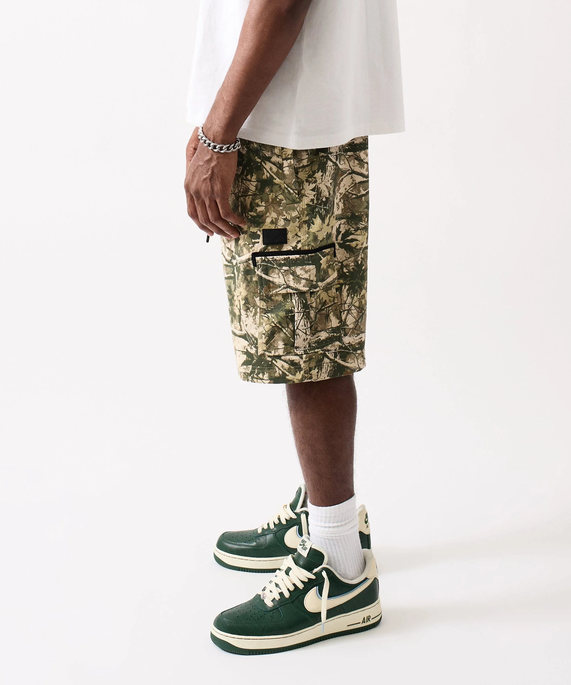Cargo Pocket Cotton Twill Shorts -  Camo - Image 4