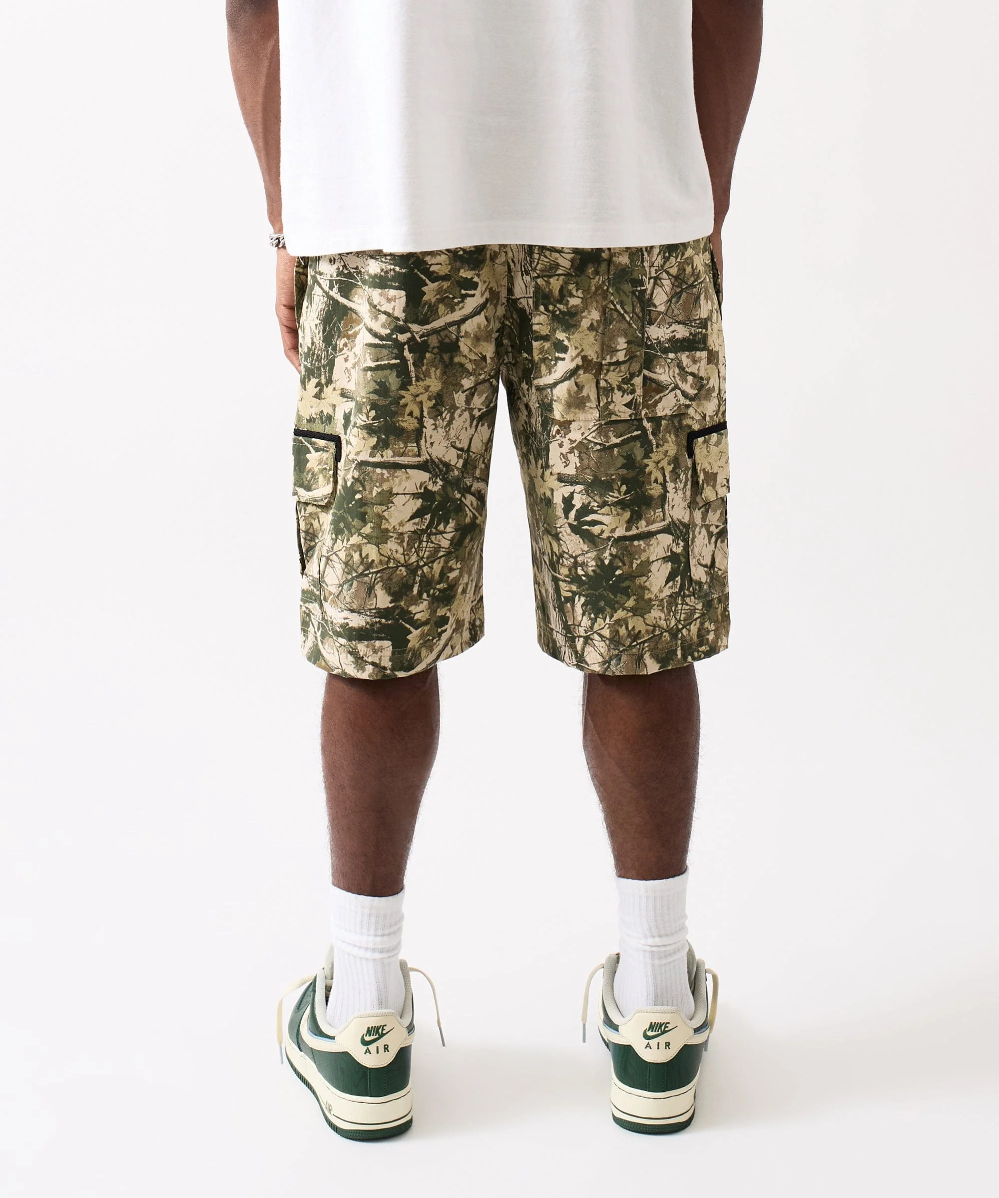 Cargo Pocket Cotton Twill Shorts -  Camo - Image 5