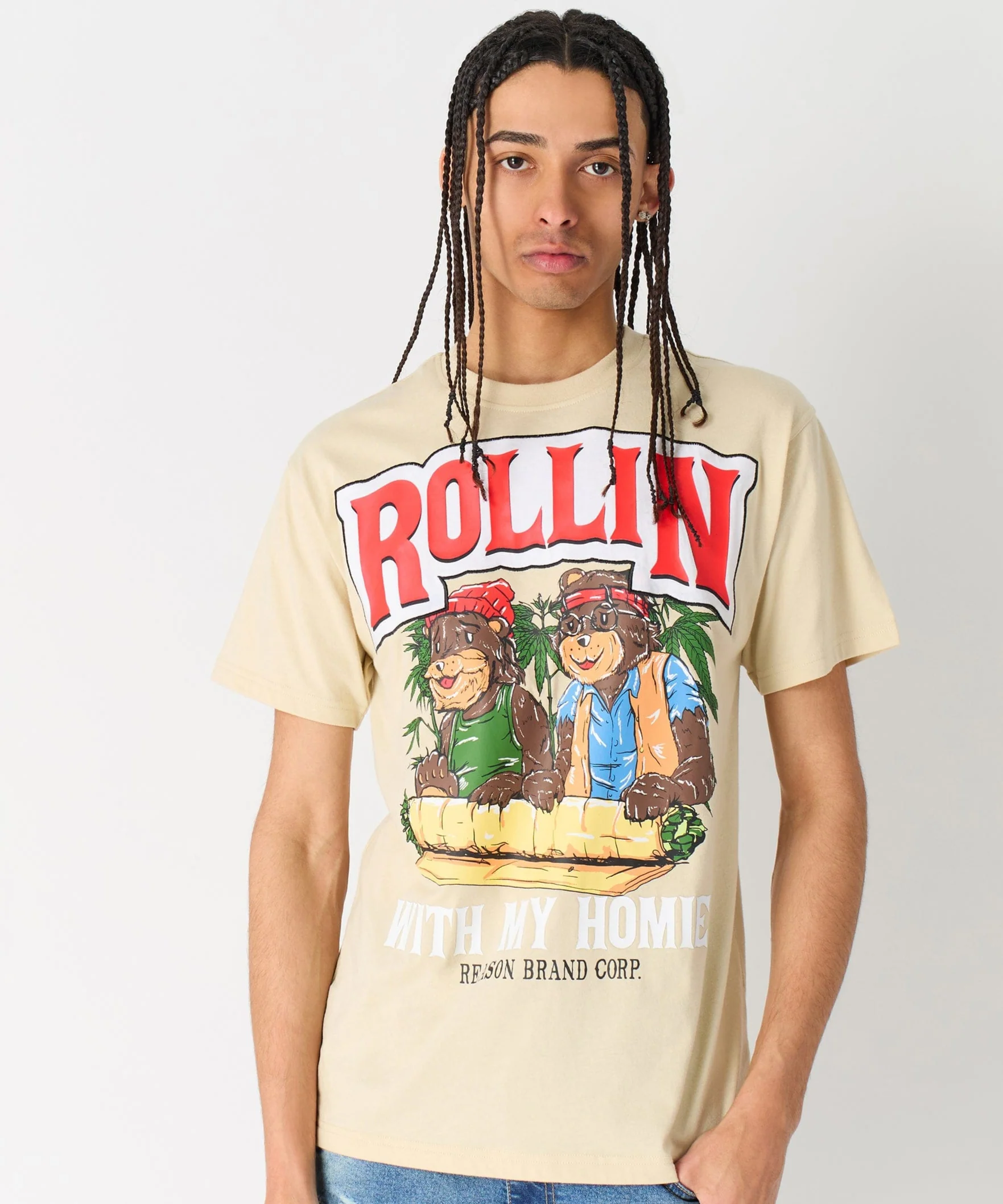Keep Rollin Short Sleeve Tee - Khaki - Image 2