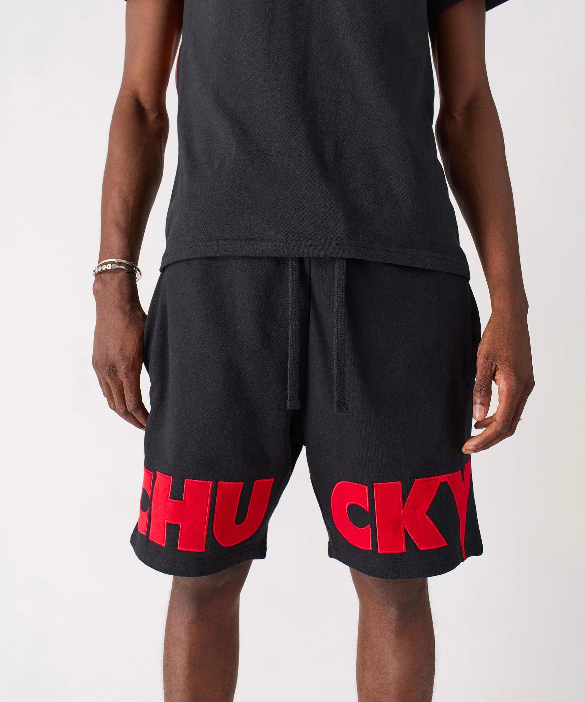 Chucky Fleece Embroidered Short - Black - Image 4