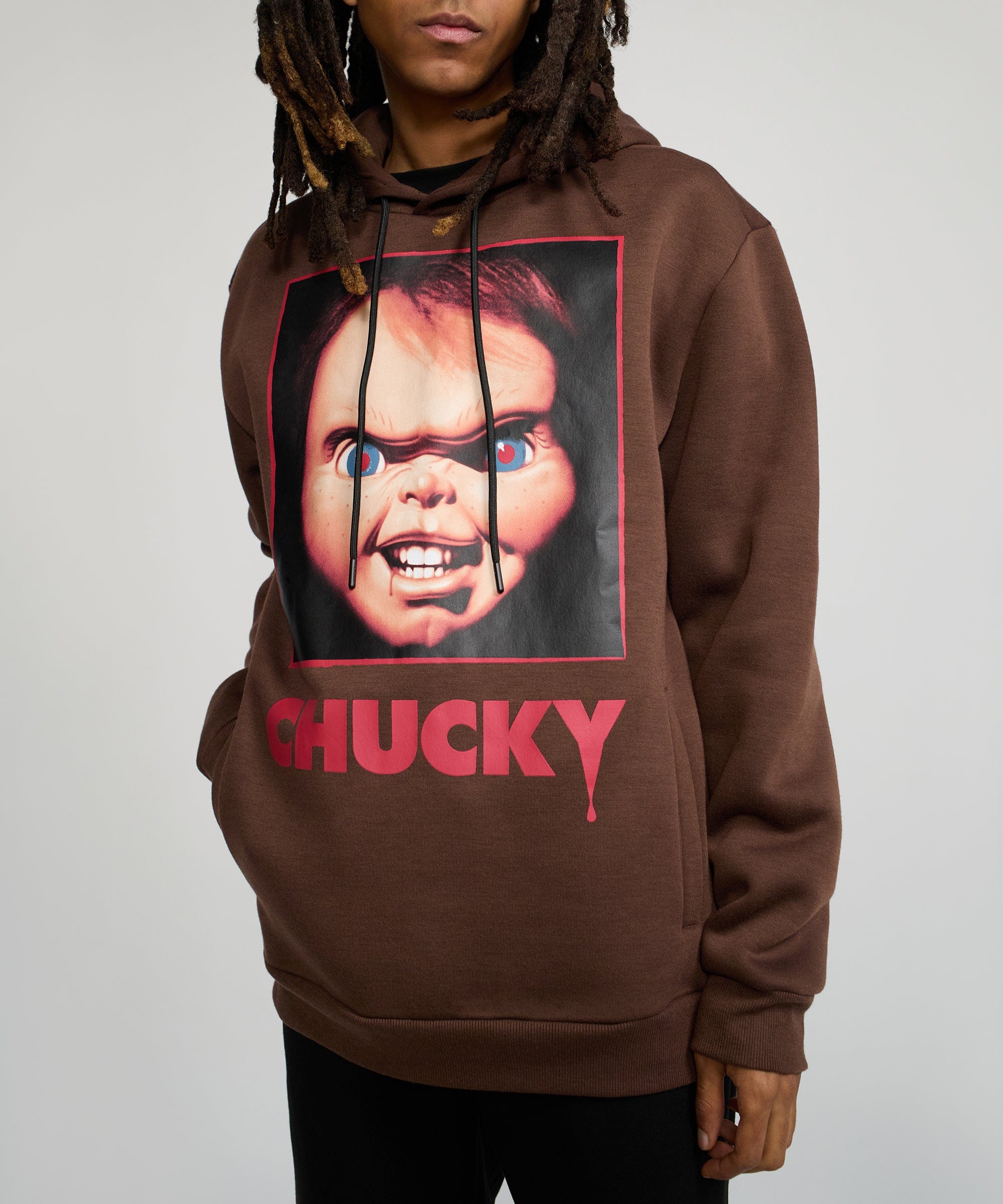 Chucky Graphic Print Hoodie - Brown - Image 5