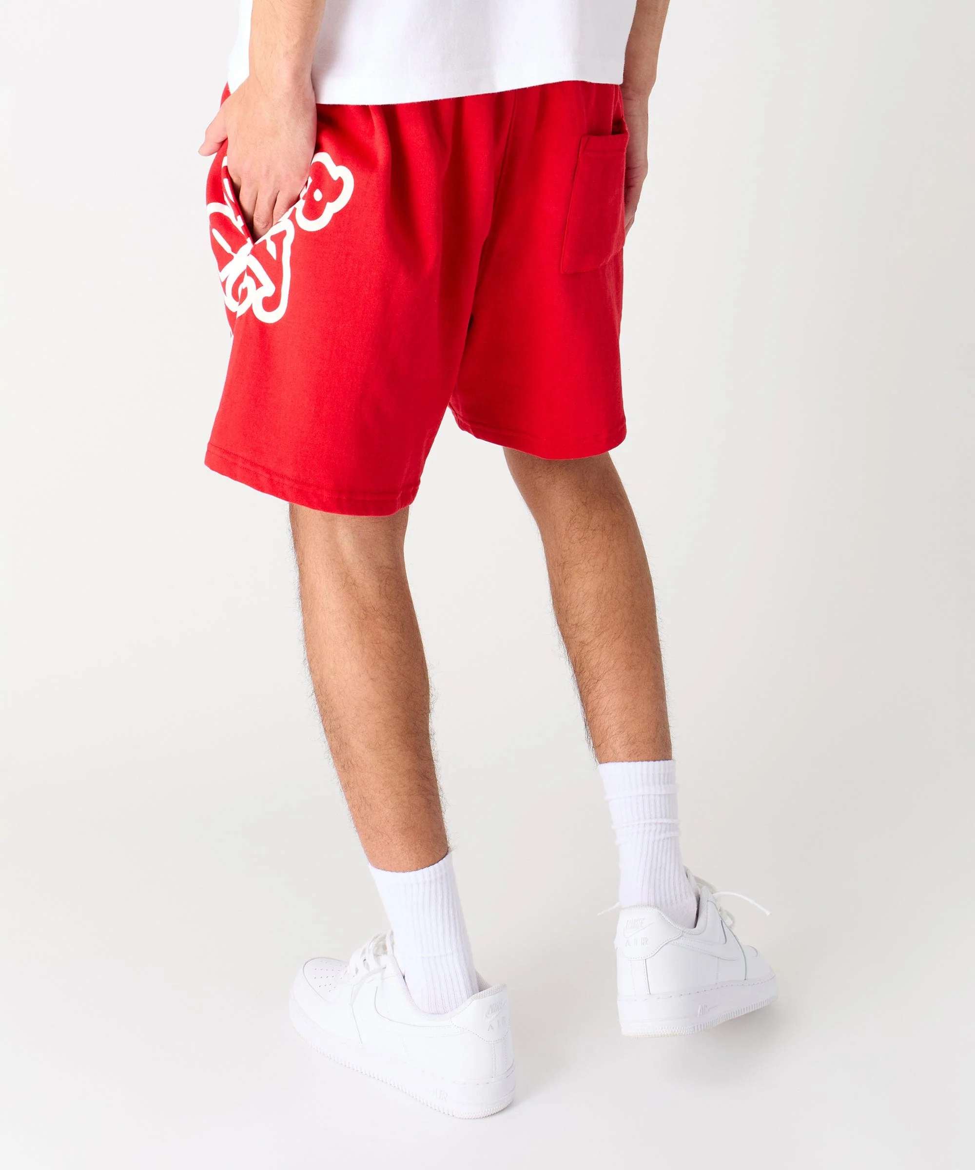 Chucky Horror Embroidered Fleece Short - Red - Image 17
