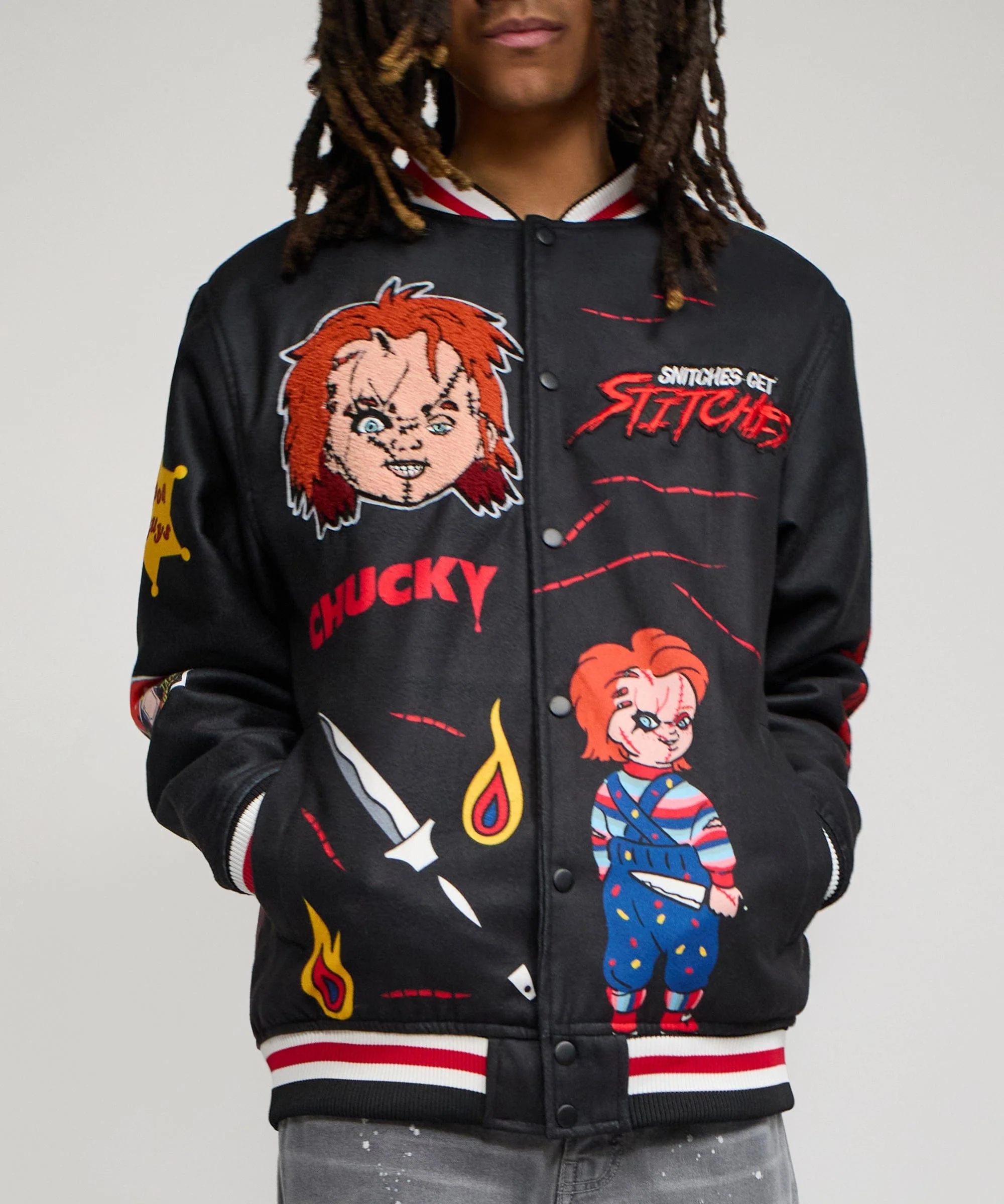 Chucky Varsity Jacket - Black - Image 2