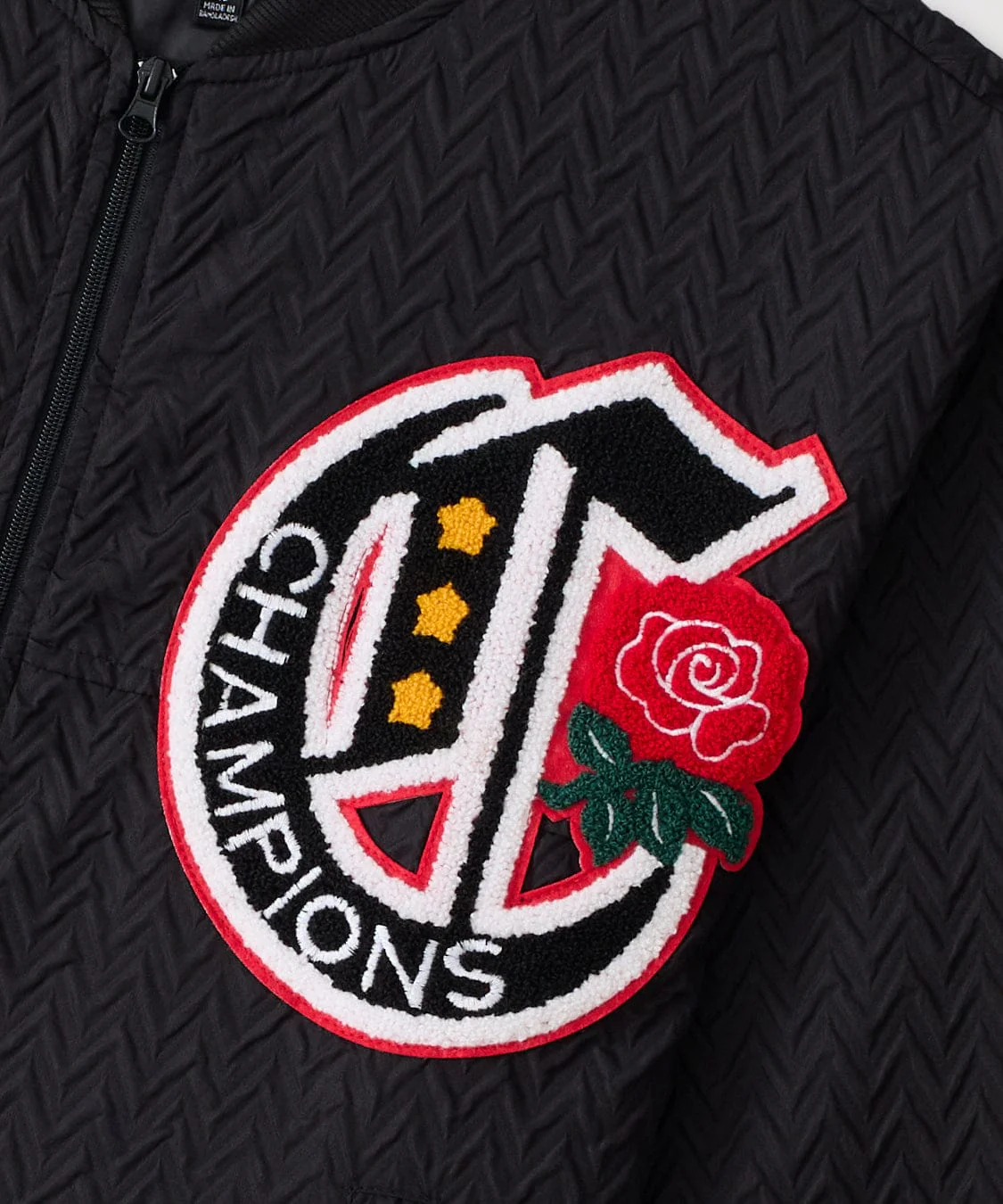 Coaches Chenille Patched Champions Jacket - Black - Image 3