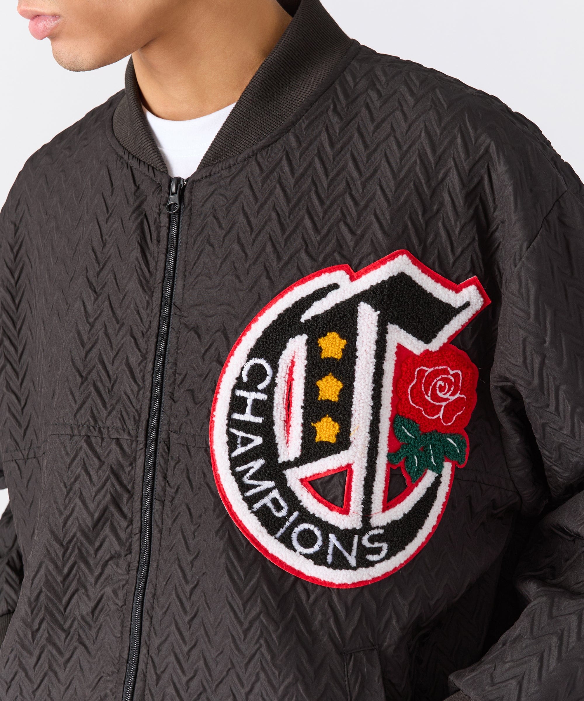 Coaches Chenille Patched Champions Jacket - Black - Image 6