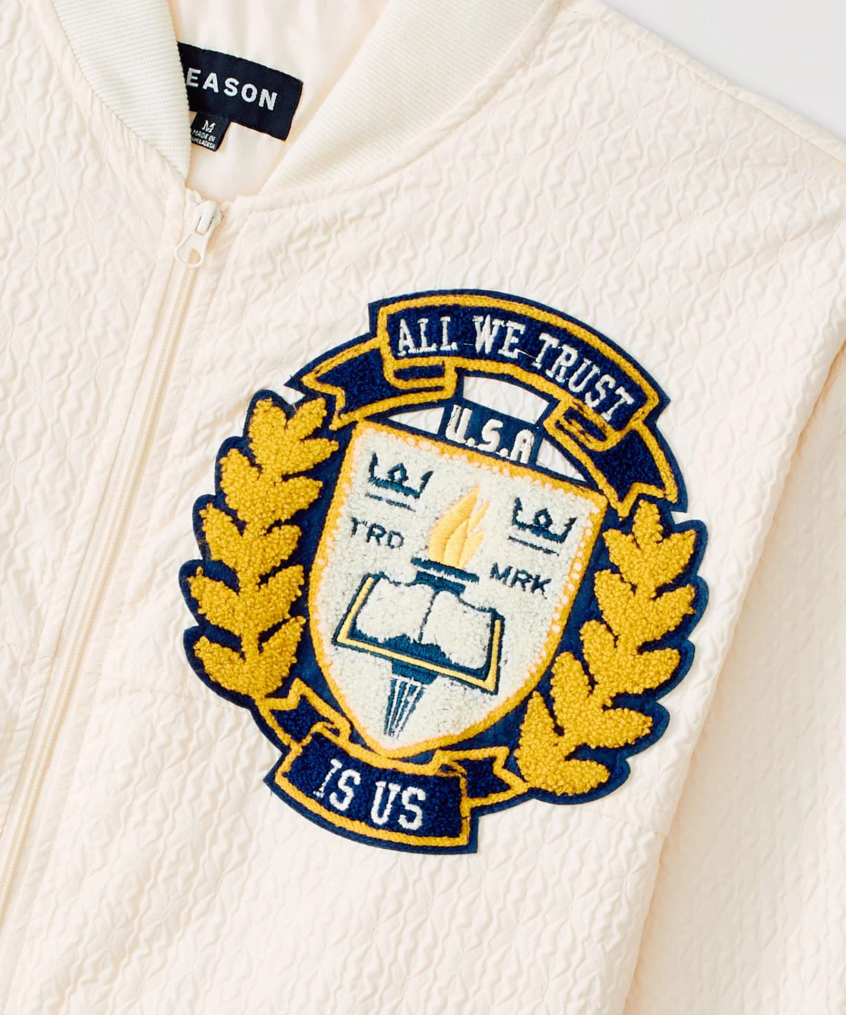 Coaches Chenille Patched Jacket - Cream - Image 3