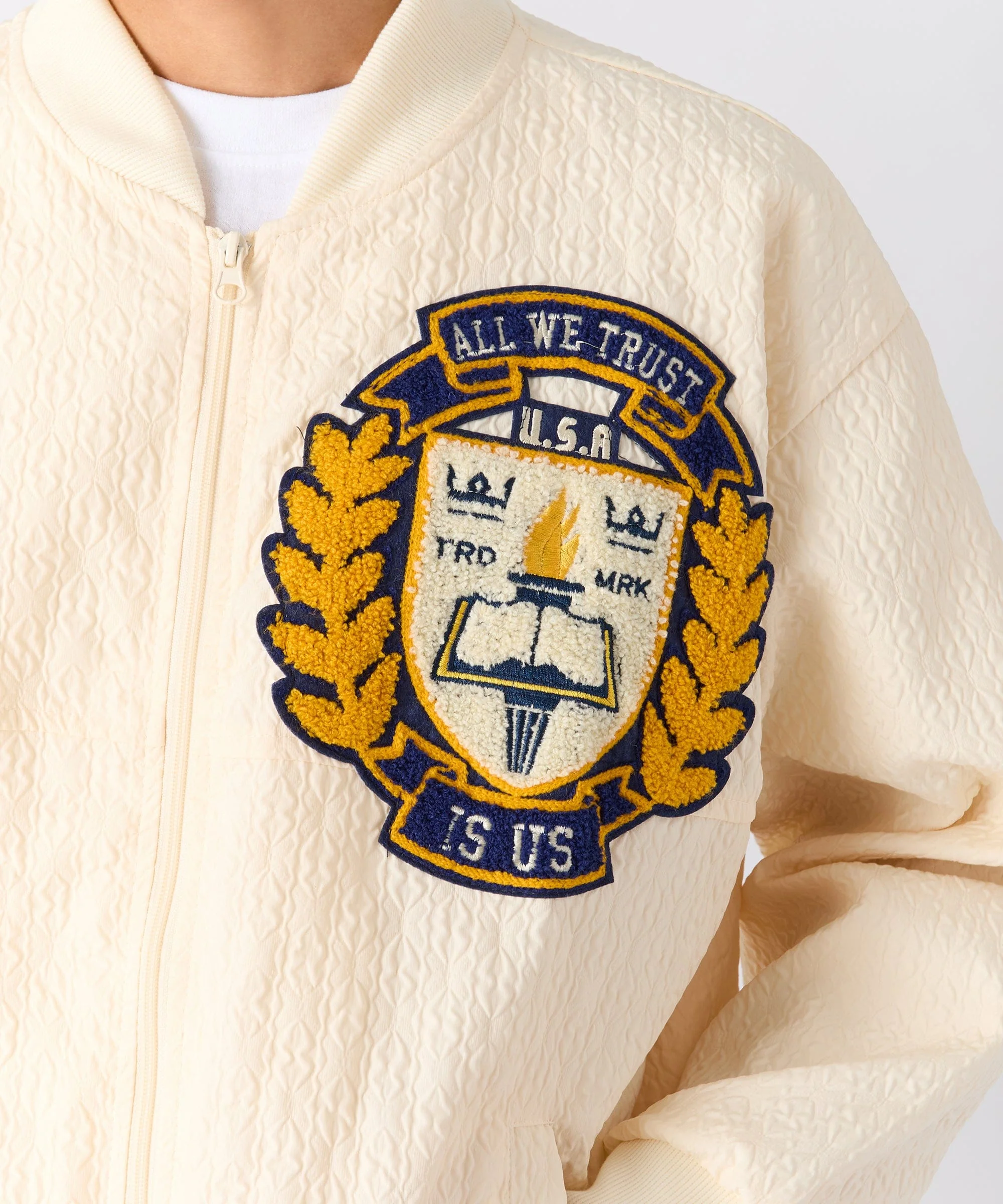 Coaches Chenille Patched Jacket - Cream - Image 7