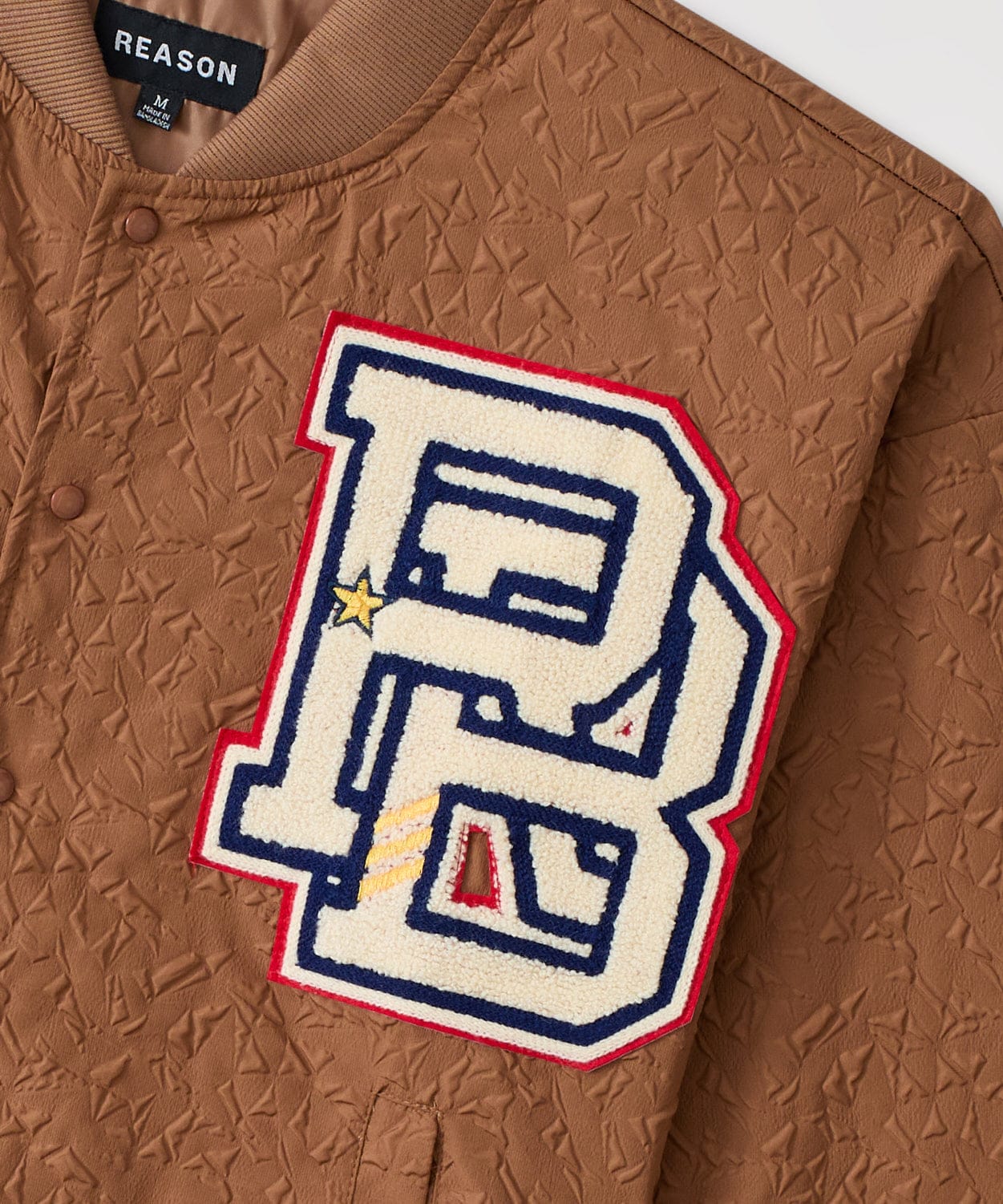 Coaches Reason Chenille Patched Jacket - Brown - Image 4