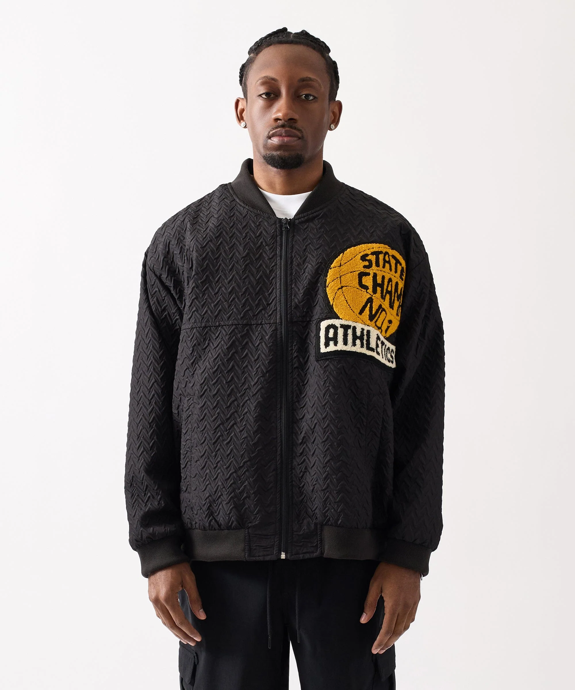 Coaches State Champ Chenille Patched Jacket - Black - Image 2