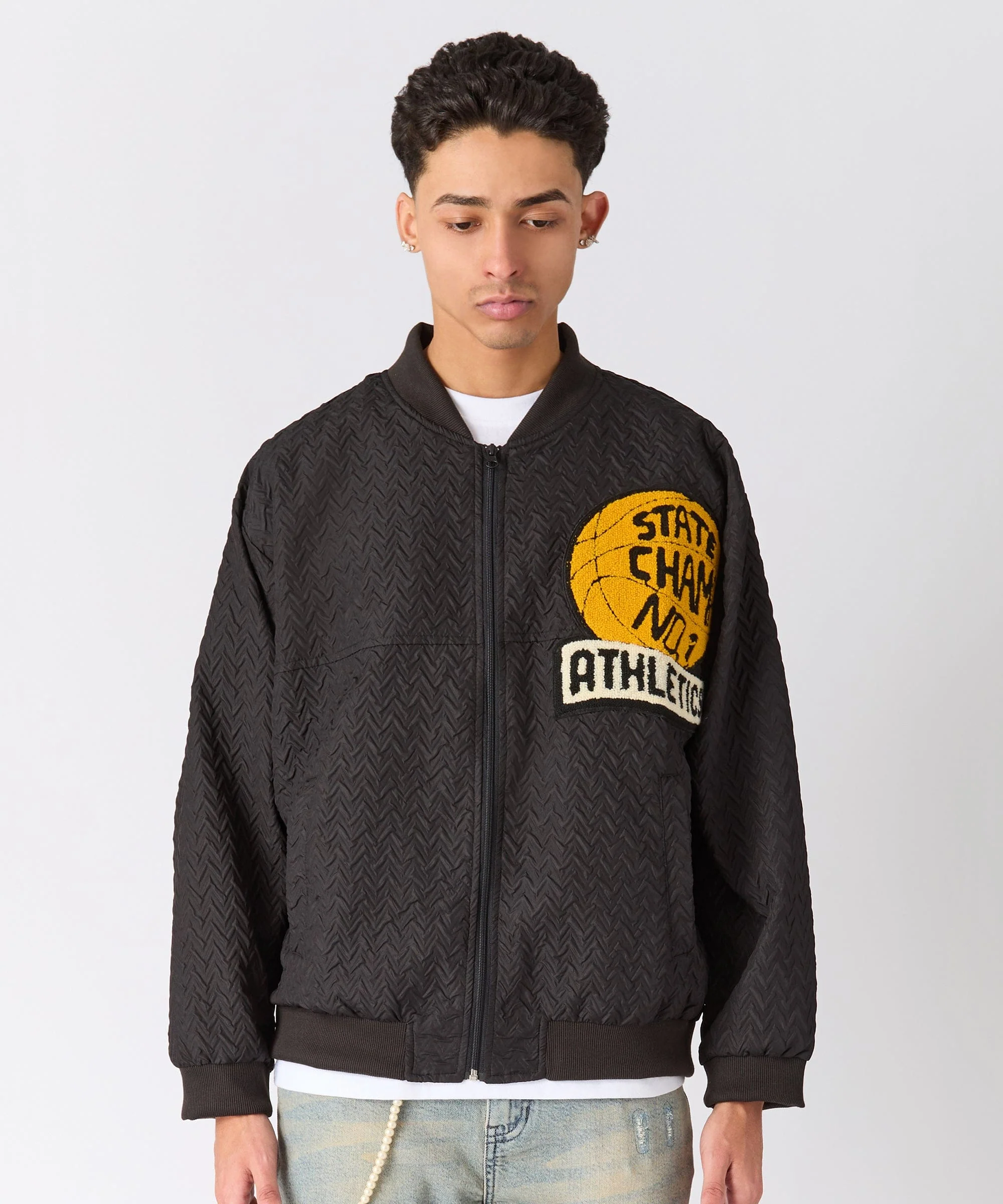 Coaches State Champ Chenille Patched Jacket - Black - Image 6