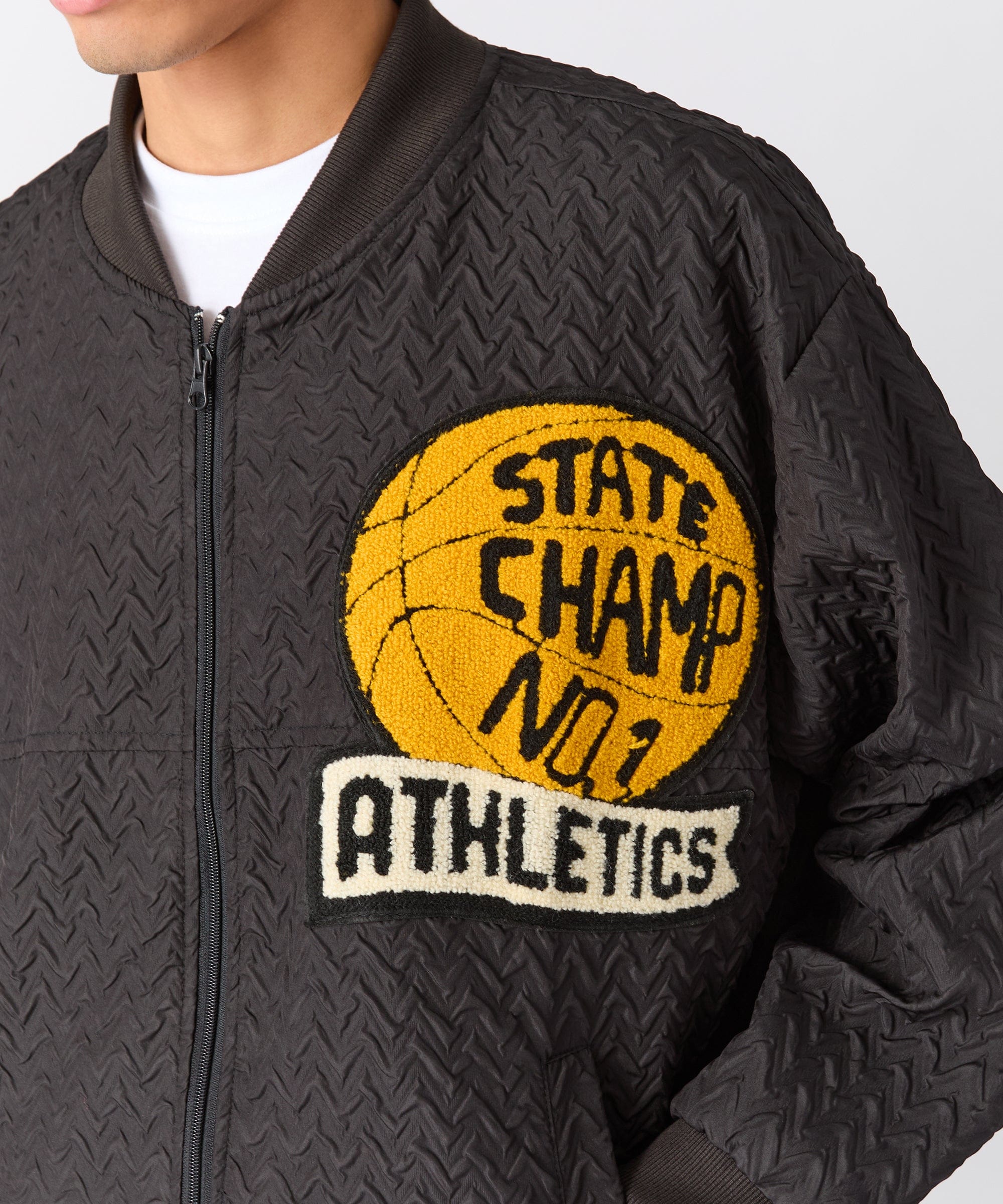 Coaches State Champ Chenille Patched Jacket - Black - Image 7
