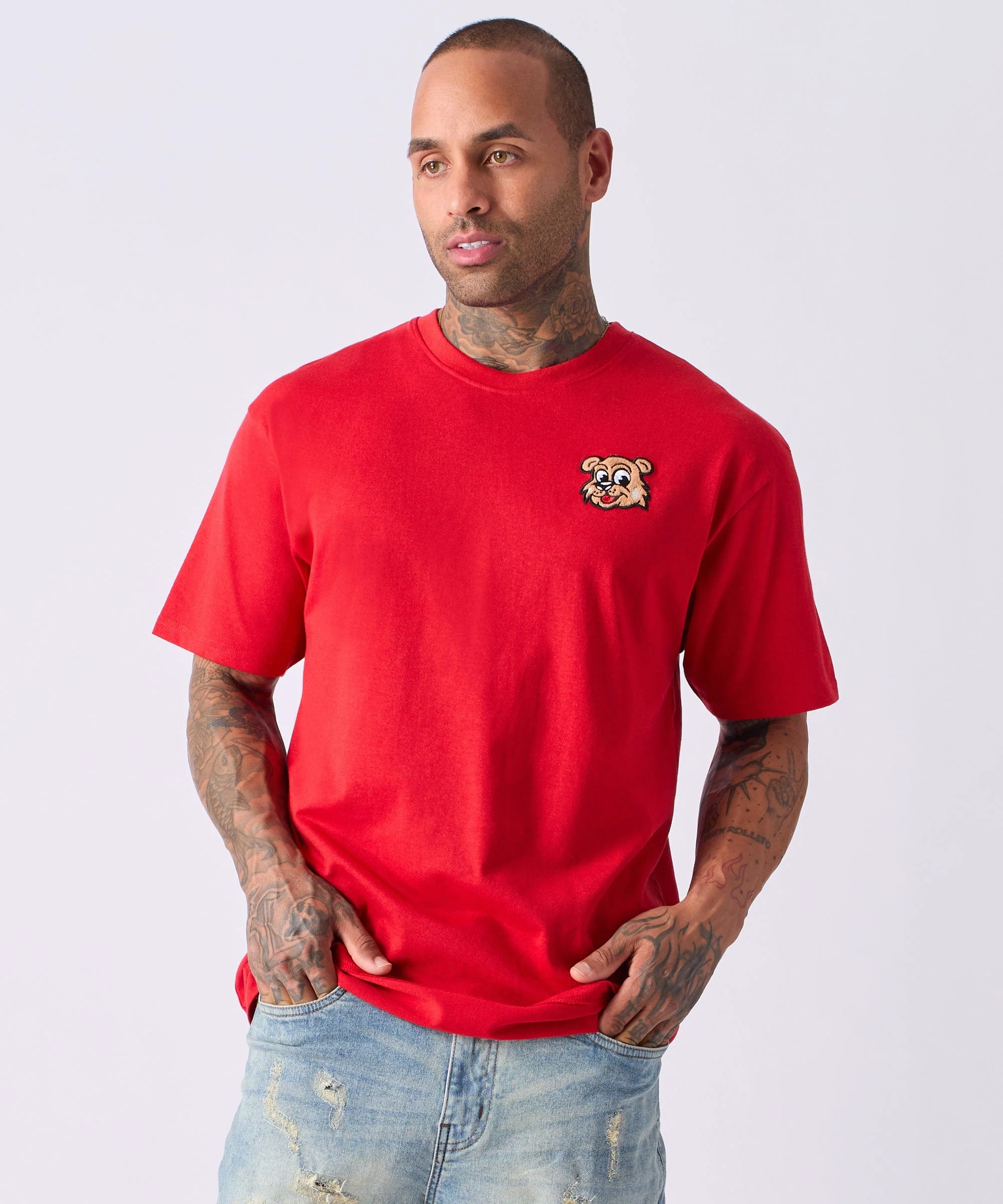 Cub Chenille Patch Short Sleeve Tee - Red - Image 2