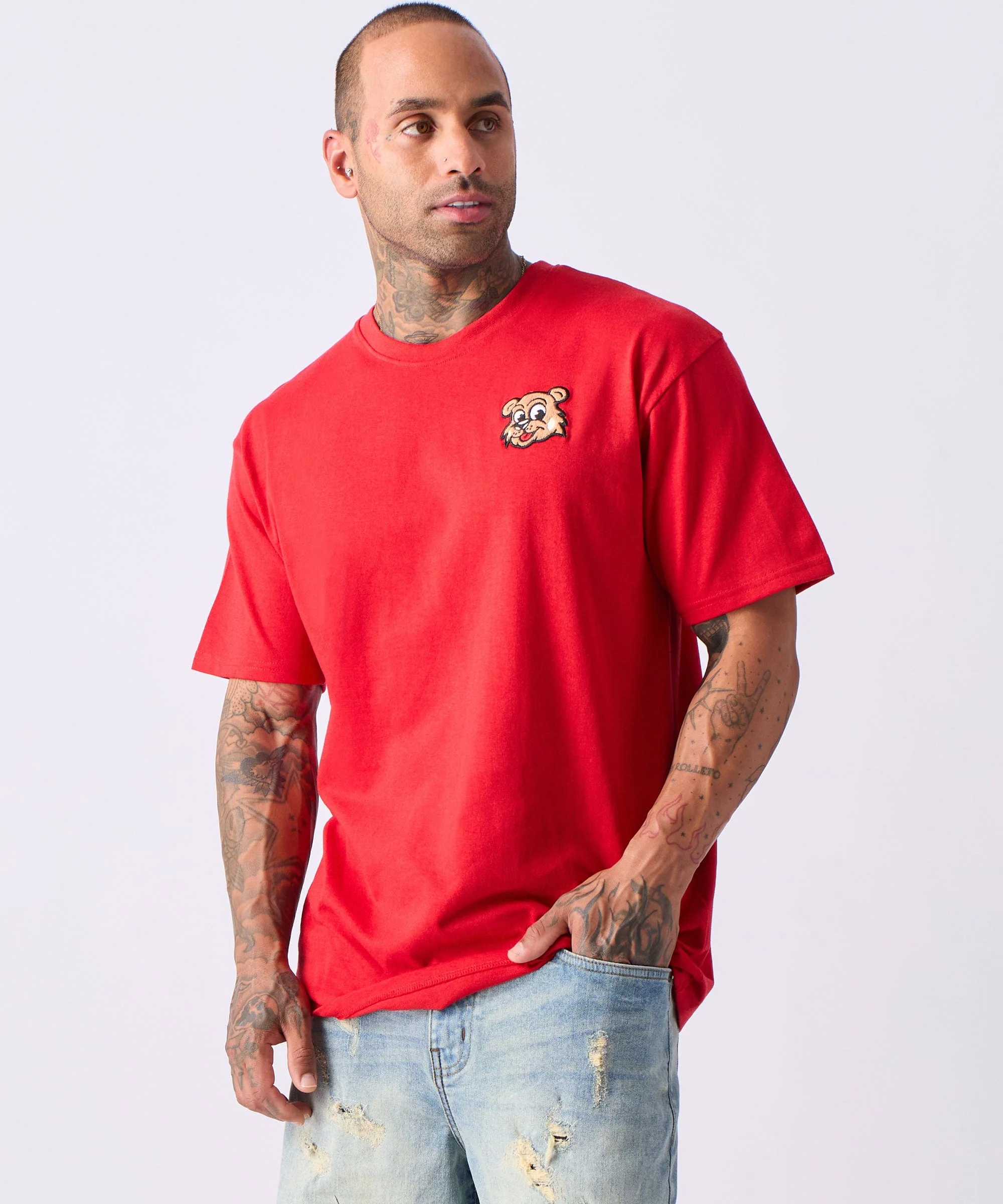 Cub Chenille Patch Short Sleeve Tee - Red - Image 6