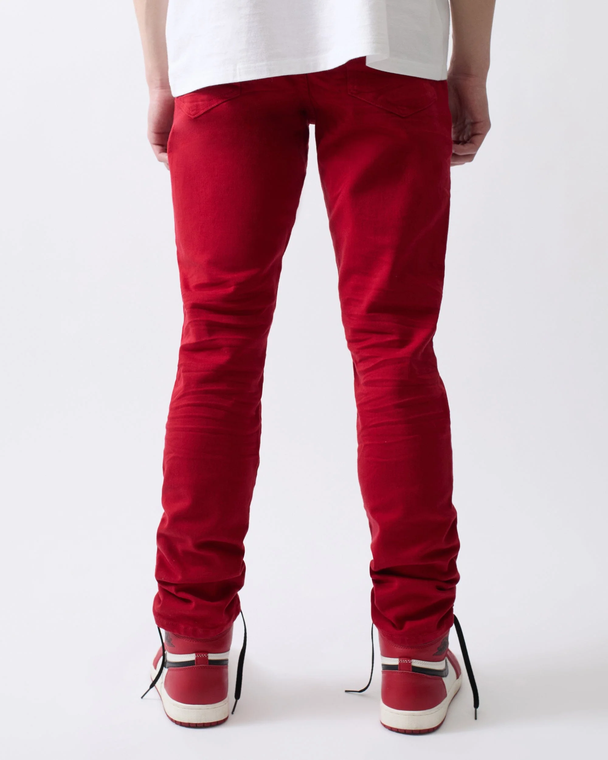 Destroyed Denim Jeans - Red - Image 4