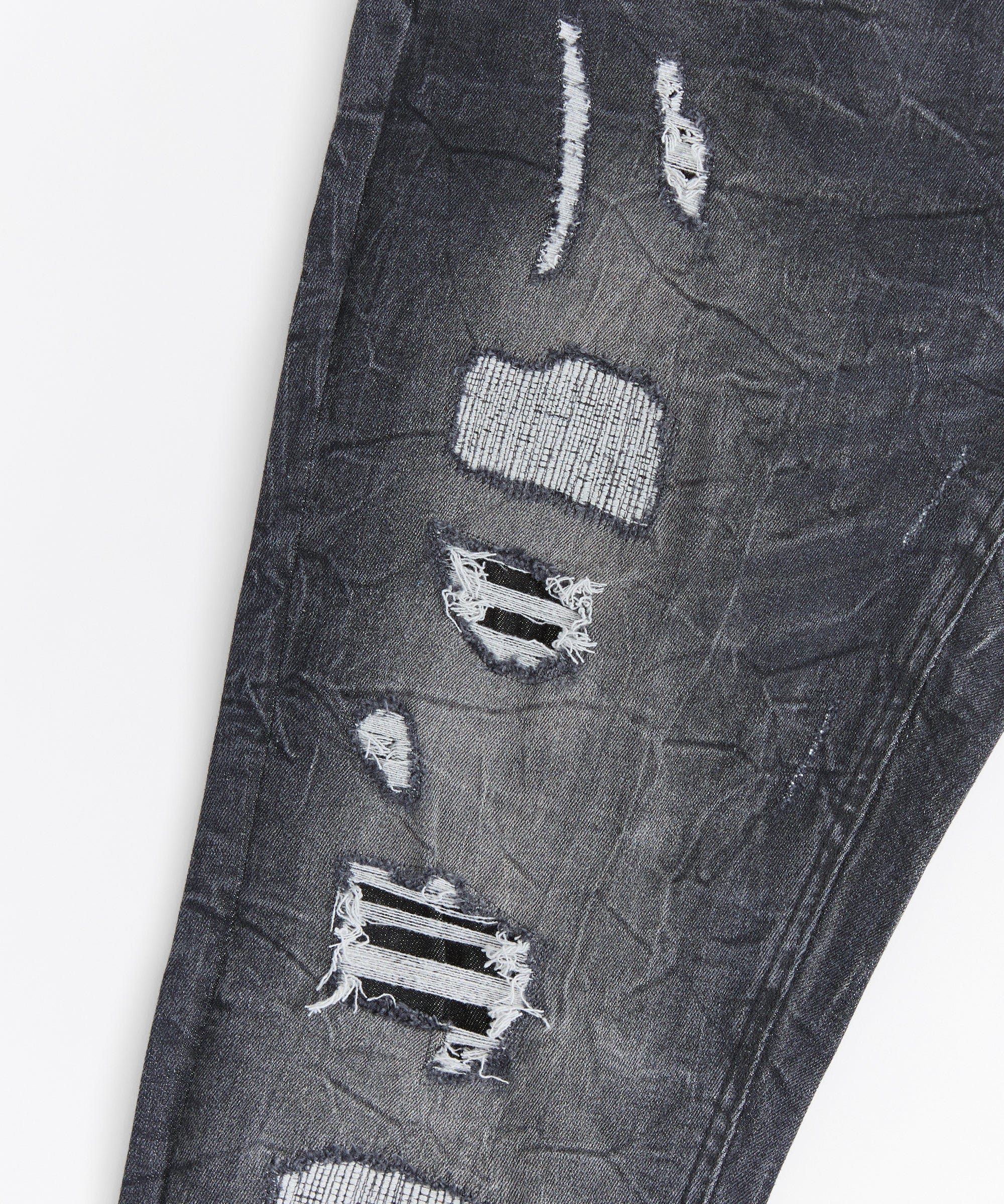 Destroyed Denim Jeans - Black - Image 4