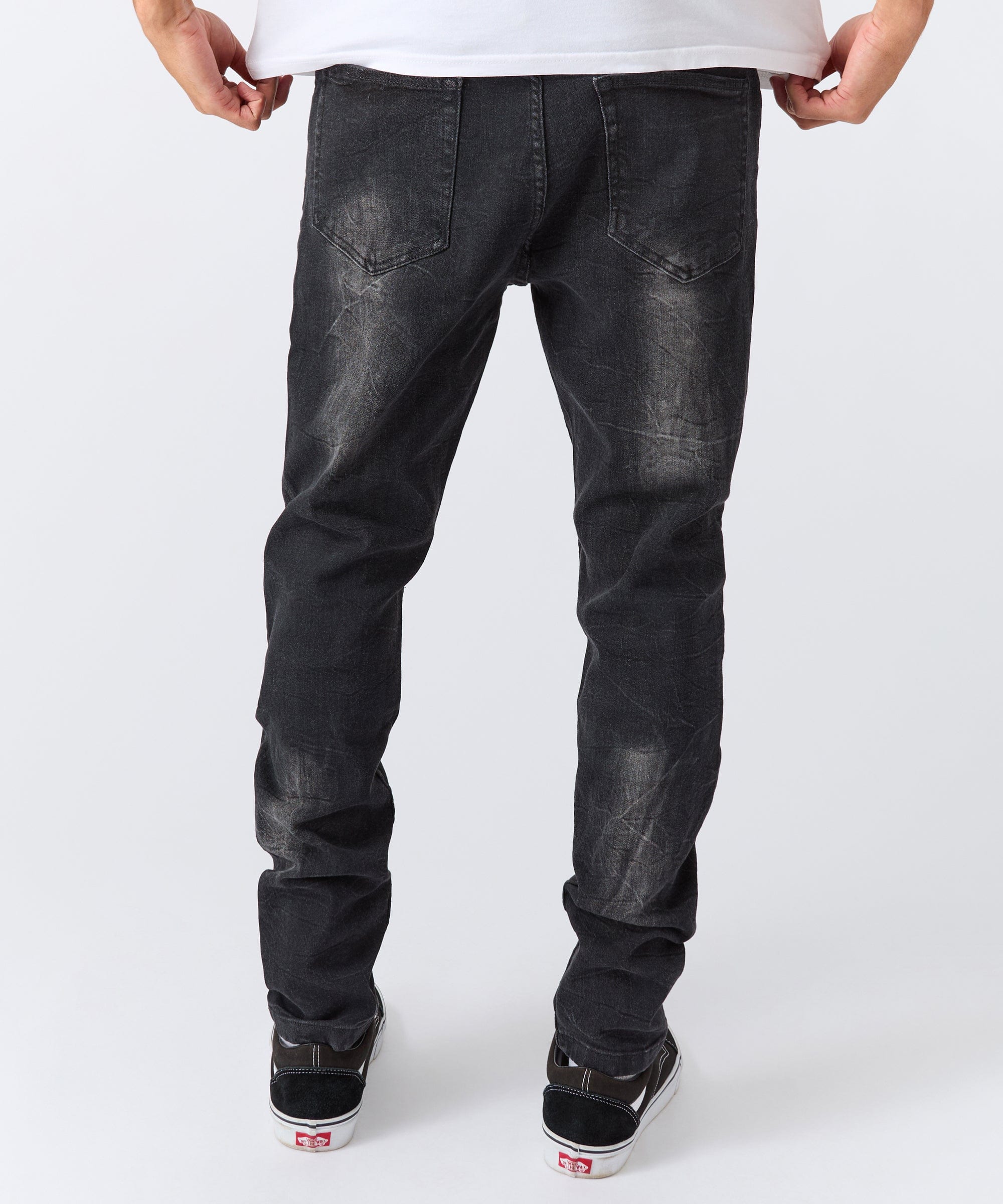 Destroyed Denim Jeans - Black - Image 5