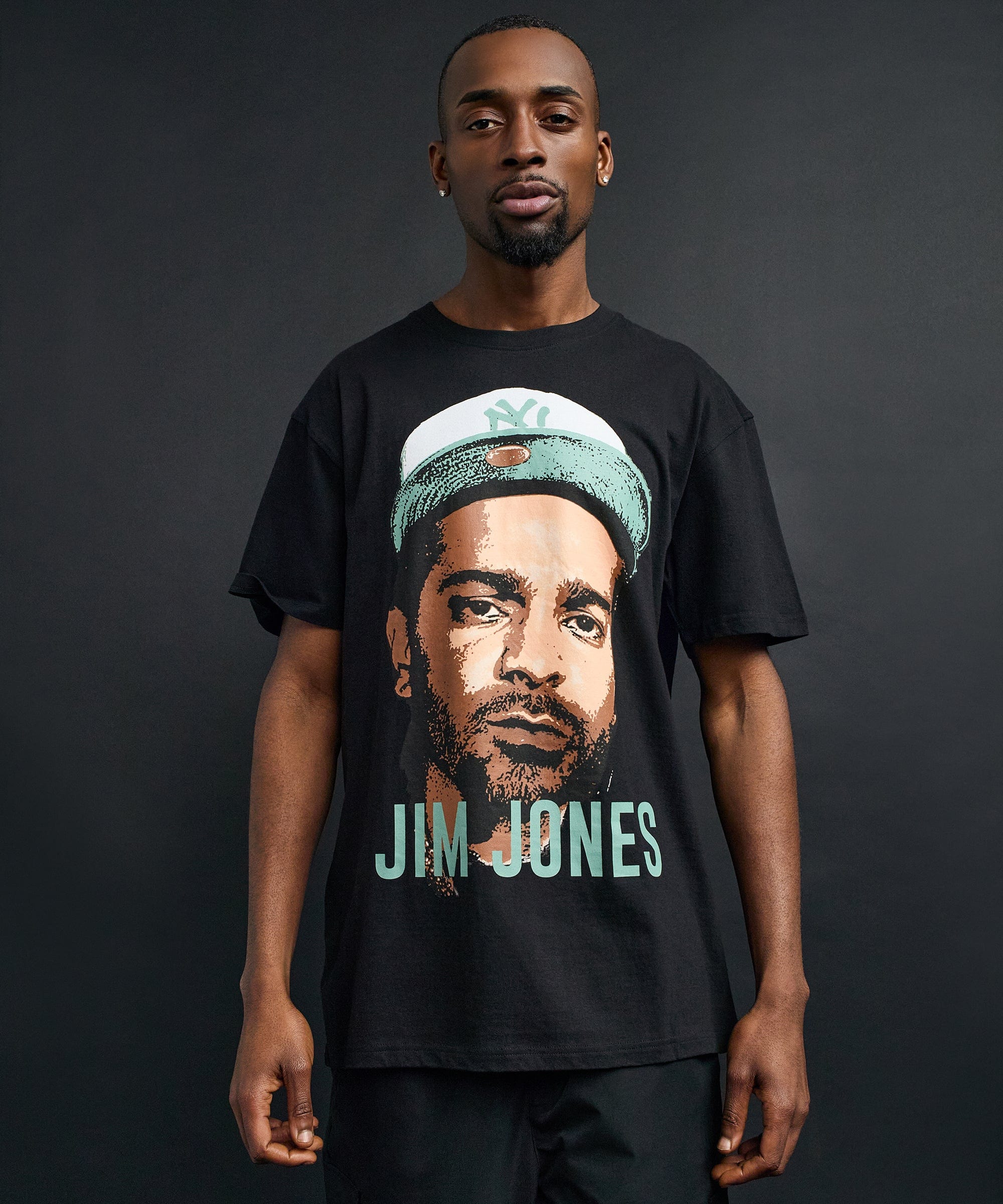 Front And Back Print Short Sleeve Tee - Black - Image 2