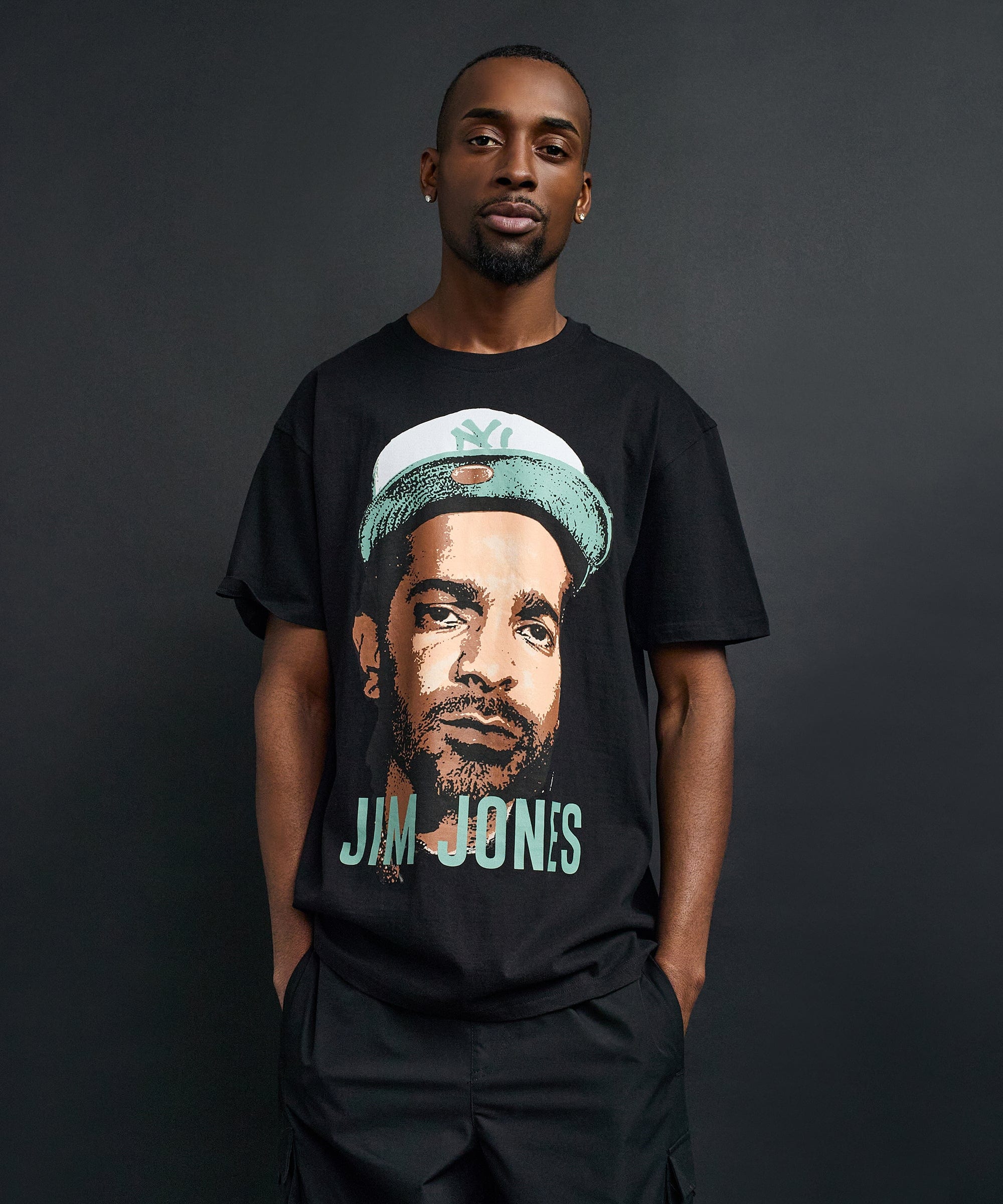 Front And Back Print Short Sleeve Tee - Black - Image 3