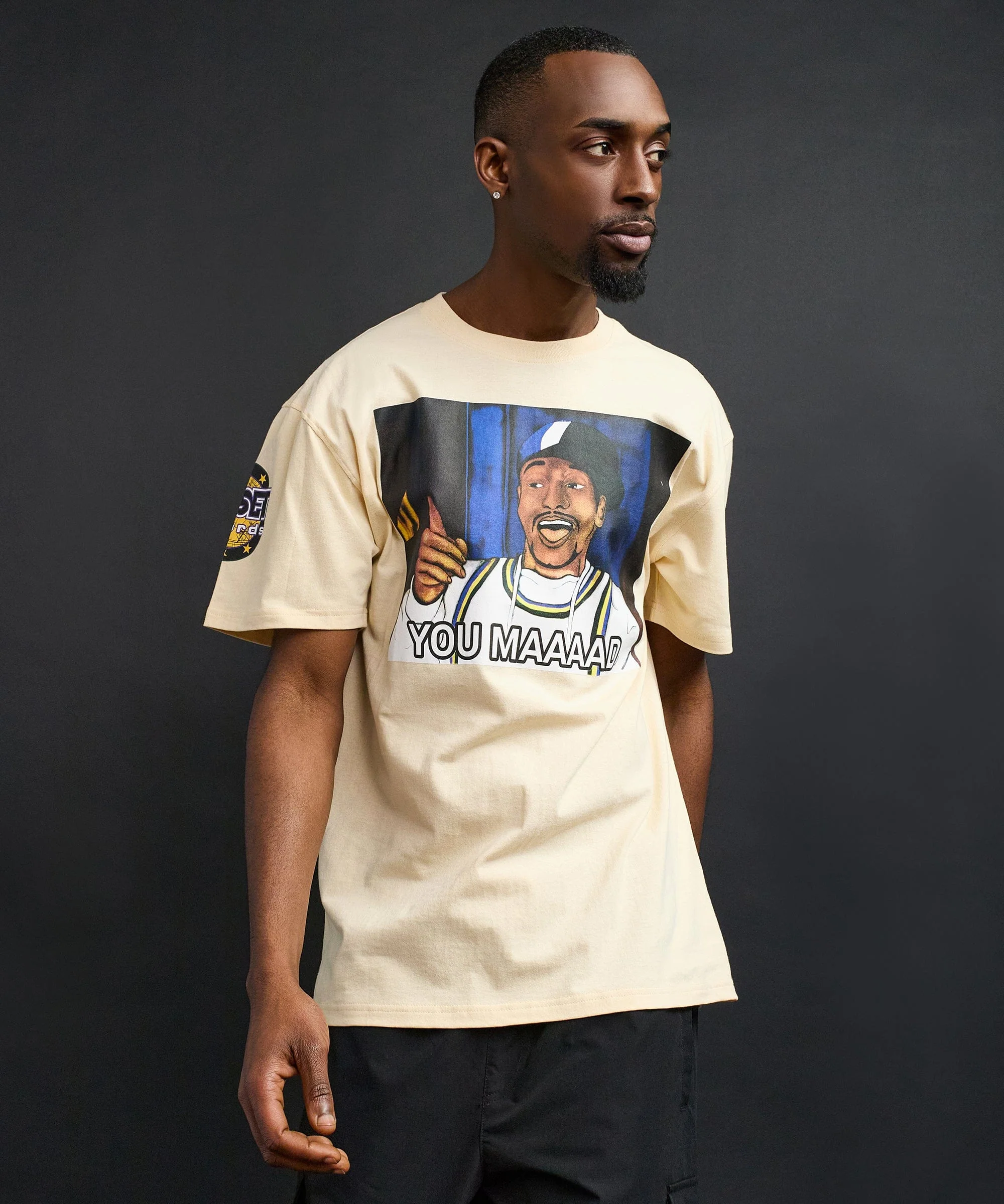You Mad Short Sleeve Tee - Khaki - Image 3