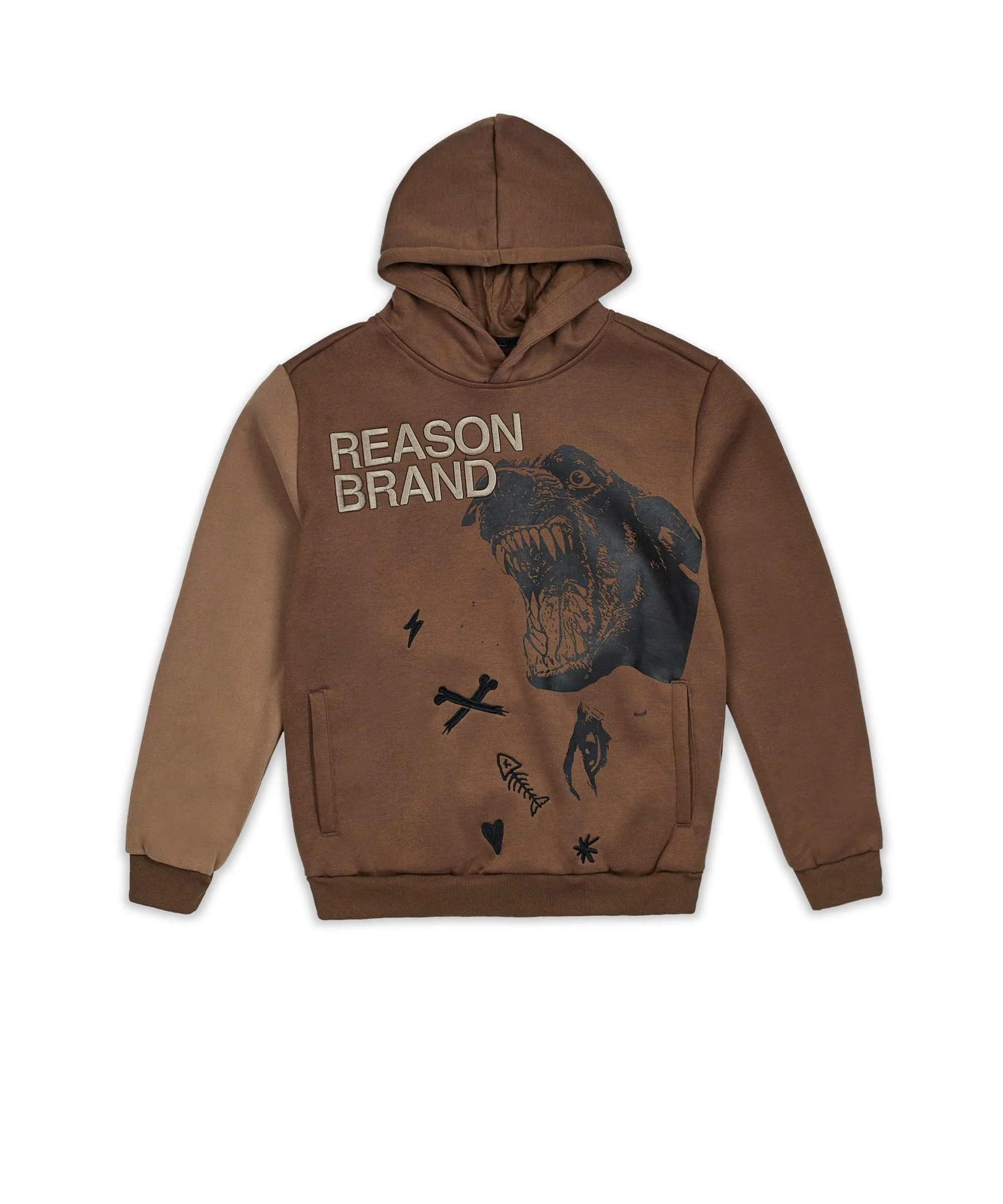 Doberman 3D Embroidery Hoodie - Brown - Image 3