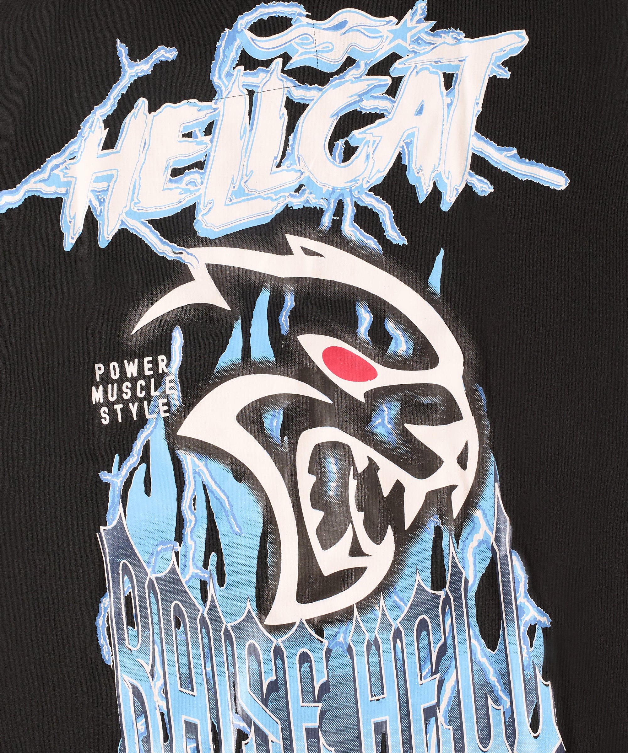 Dodge Hellcat Rhinestone Back Print Short Sleeve Tee - Black - Image 2