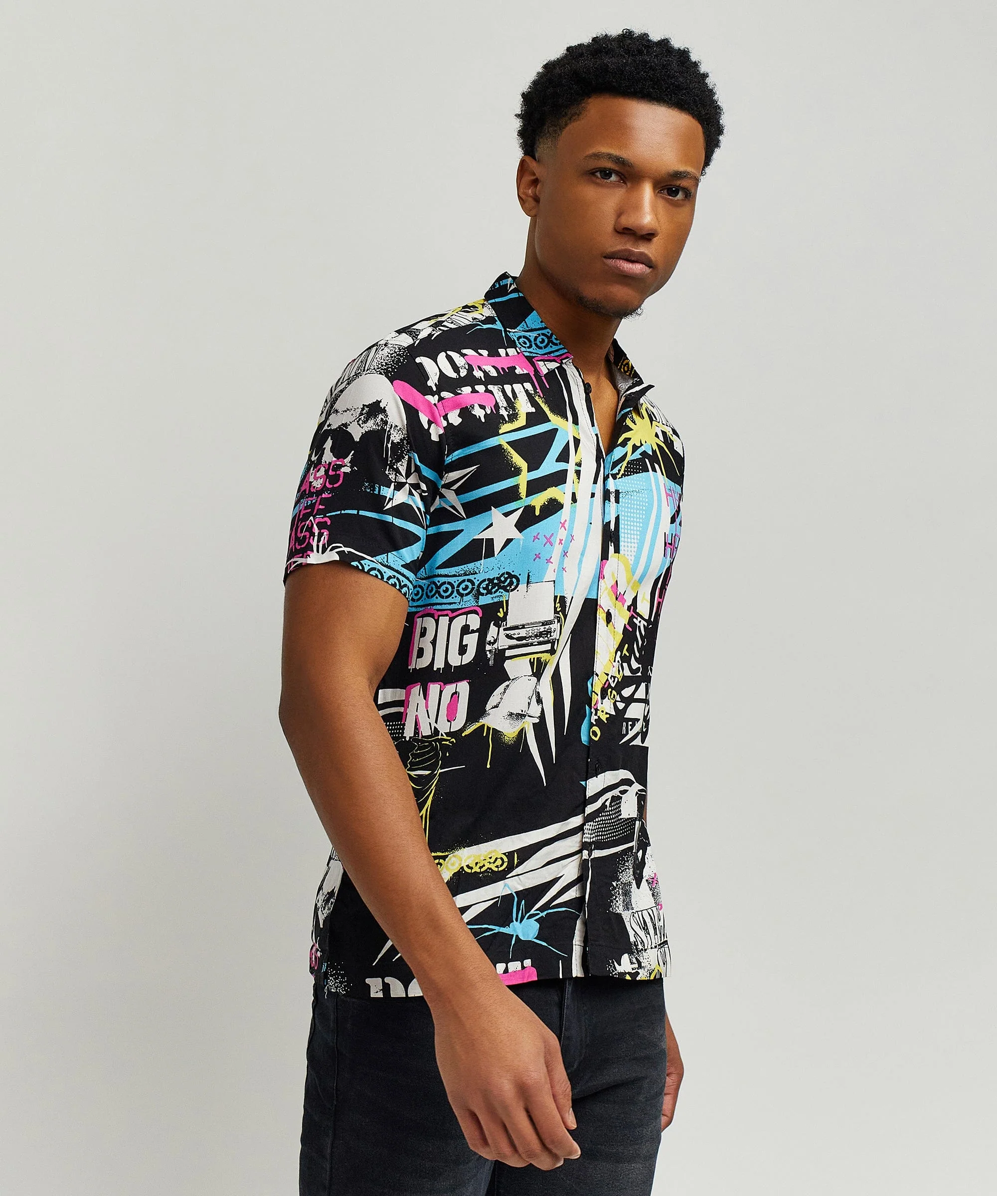 Dont Quit Allover Print Short Sleeve Shirt - Image 2
