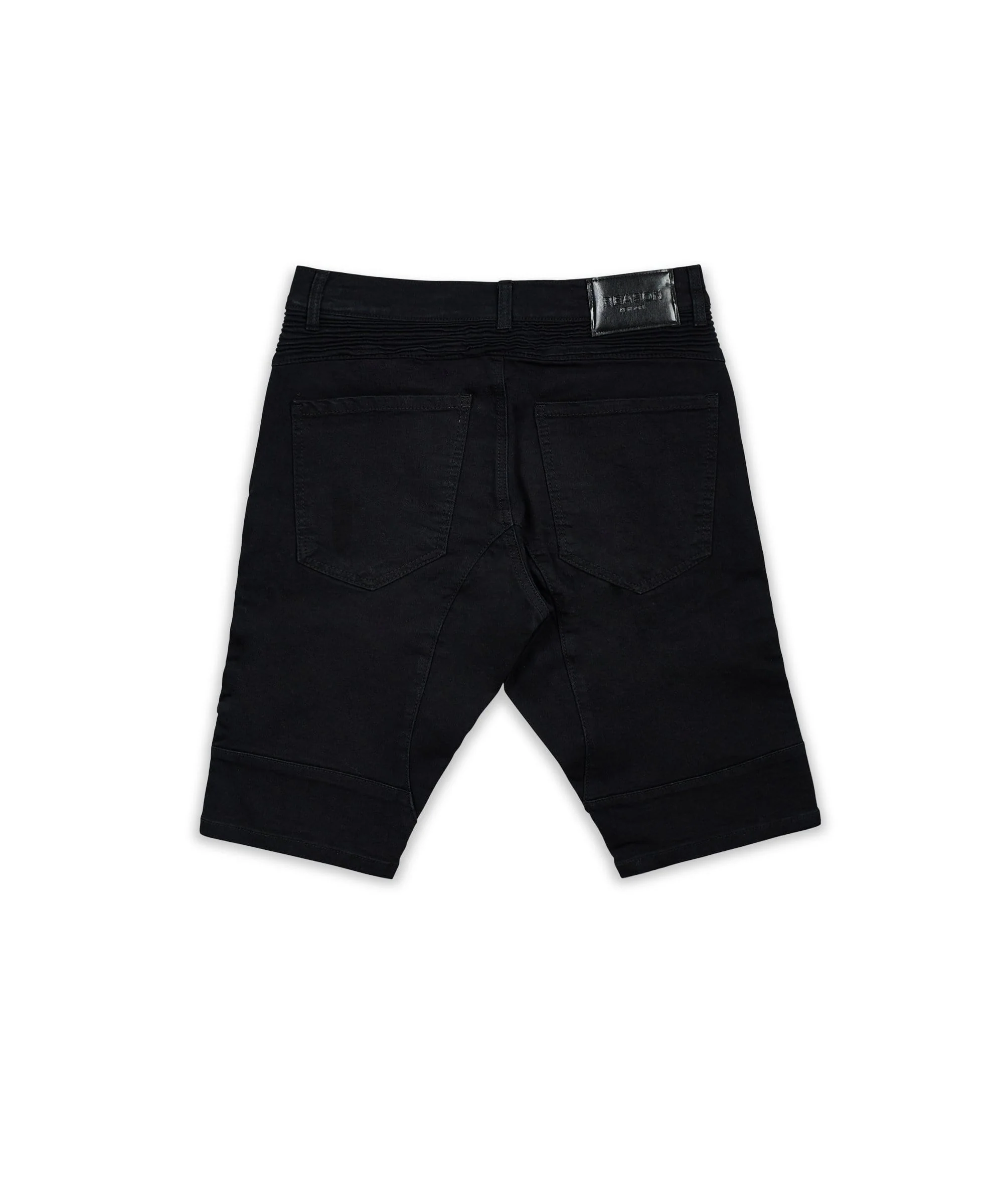 Dunham Side Stripe Black Wash Moto Denim Shorts - Image 3