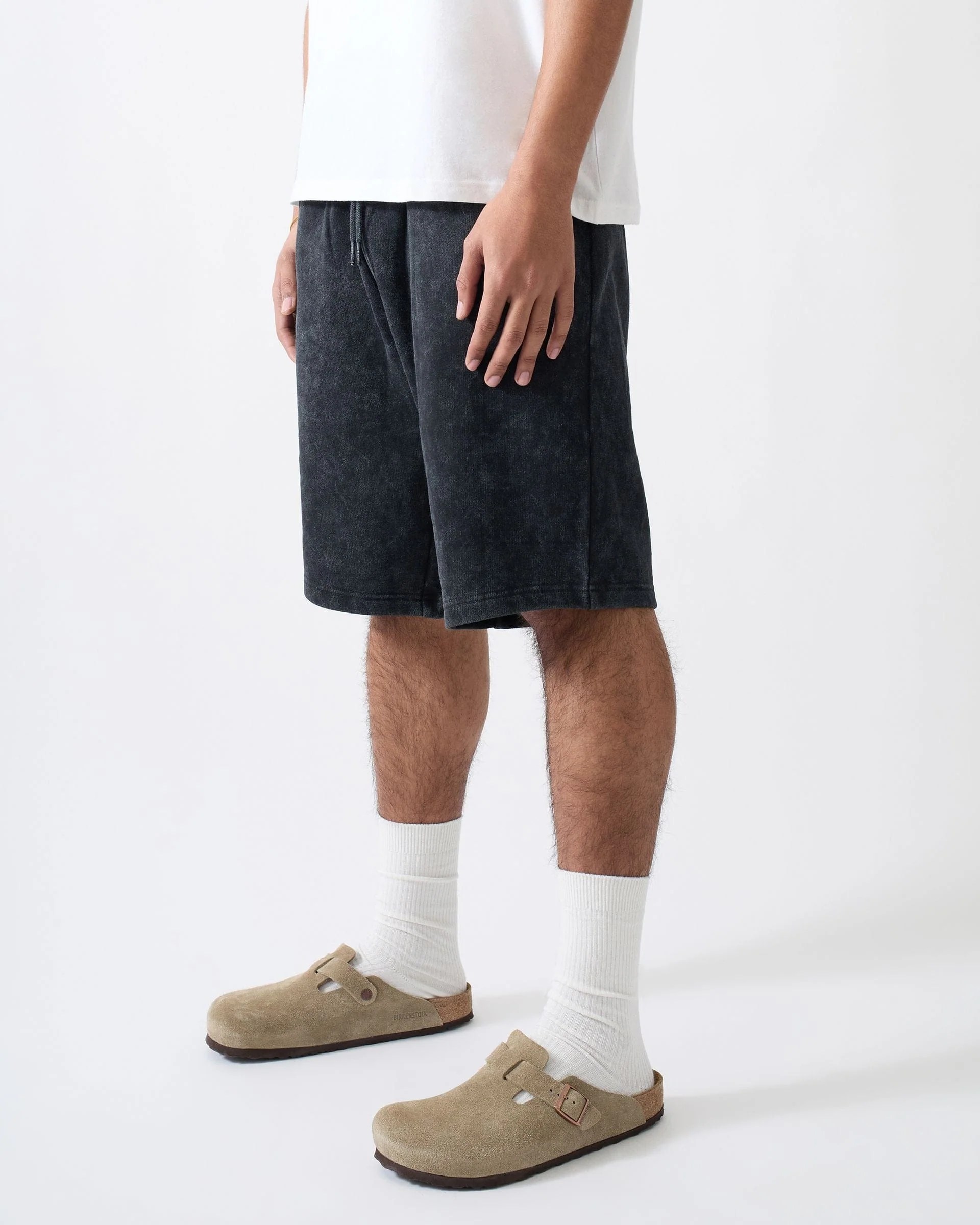 Essential Classic Washed Shorts - Black - Image 4