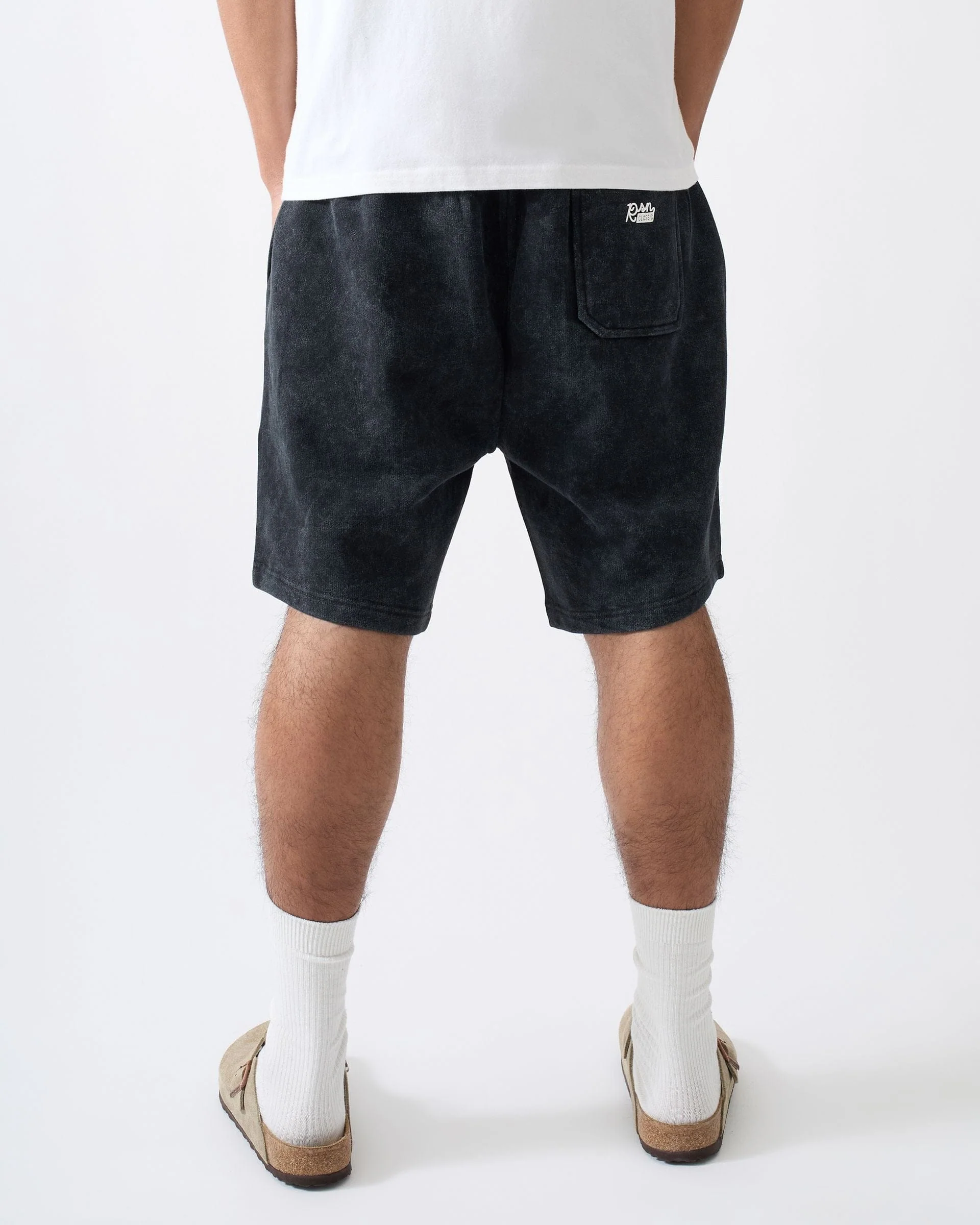 Essential Classic Washed Shorts - Black - Image 5