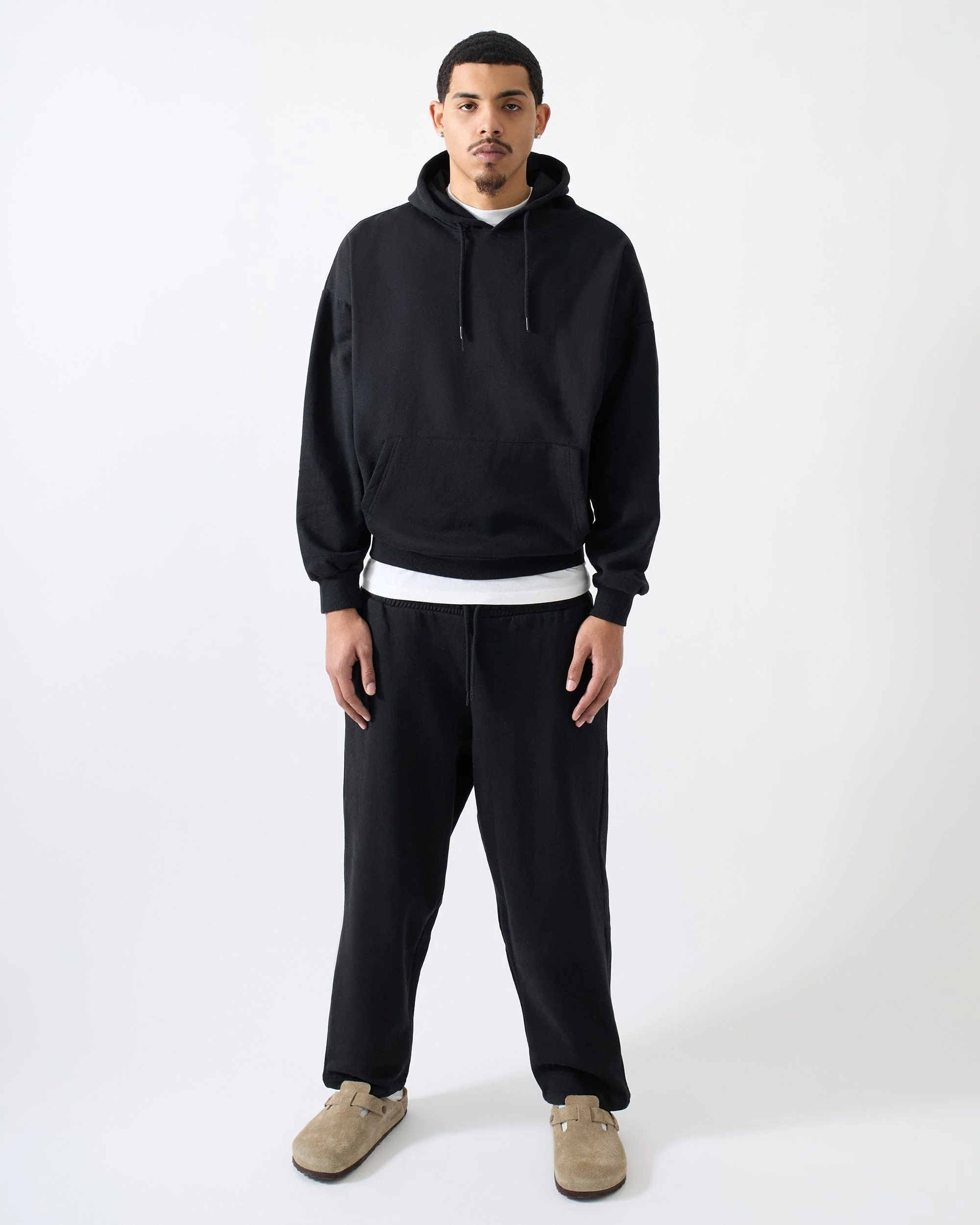 Essential Heavyweight Fleece Baggy Fit Comfy Hoodie - Black - Image 2