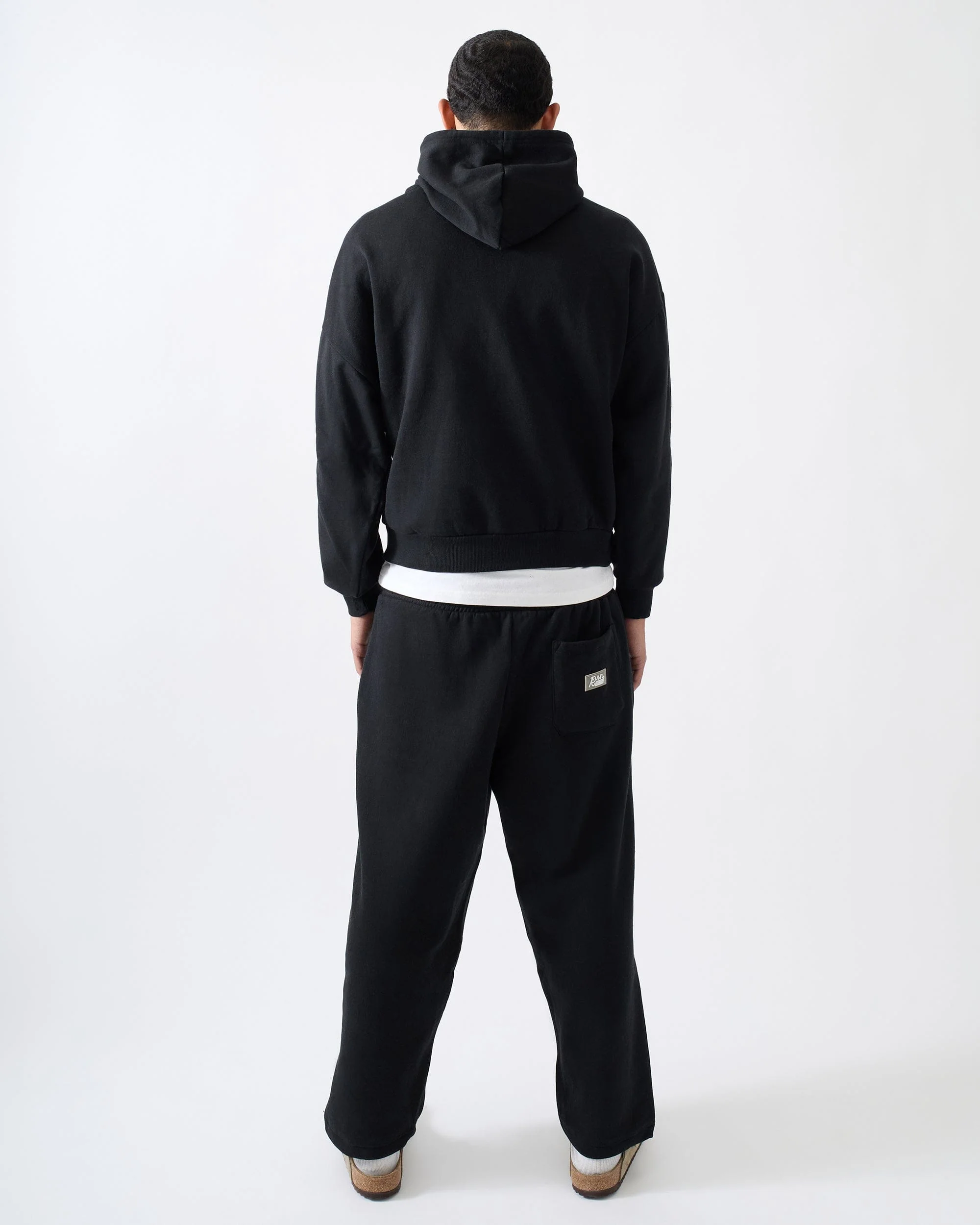 Essential Heavyweight Fleece Baggy Fit Comfy Hoodie - Black - Image 6
