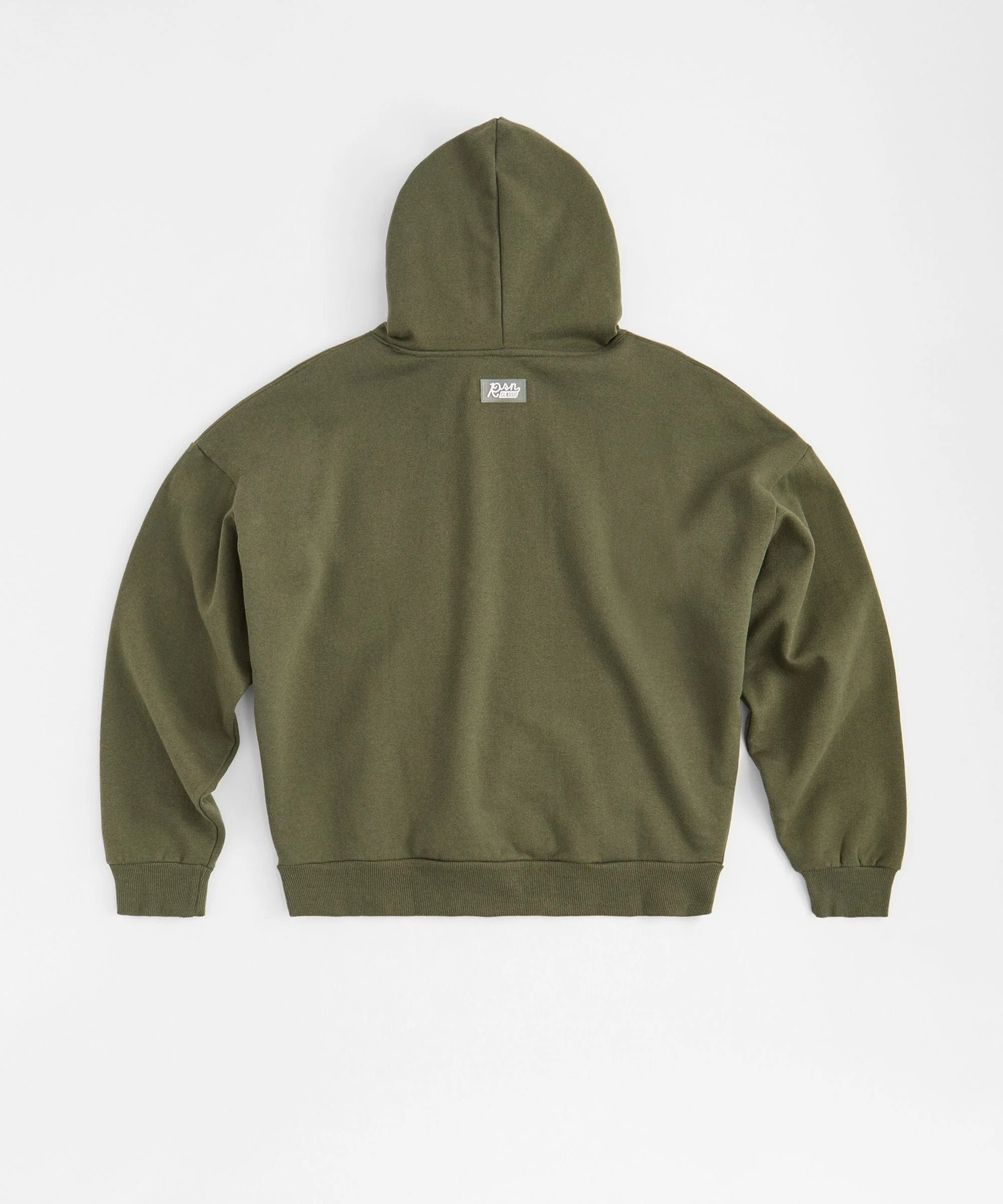 Essential Heavyweight Fleece Baggy Fit Comfy Hoodie - Olive Green - Image 2