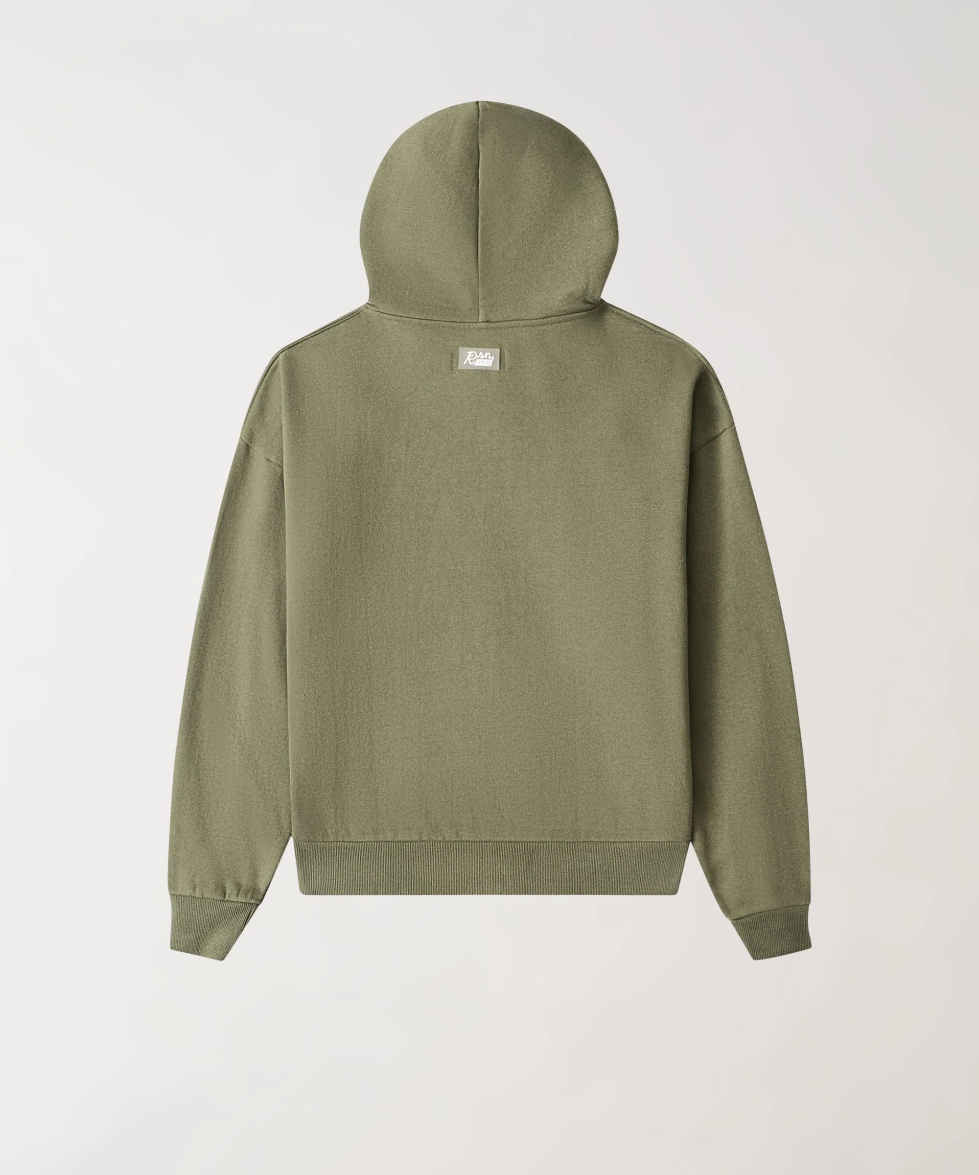 Essential Heavyweight Fleece Baggy Fit Comfy Zip Up Hoodie - Olive Green - Image 3