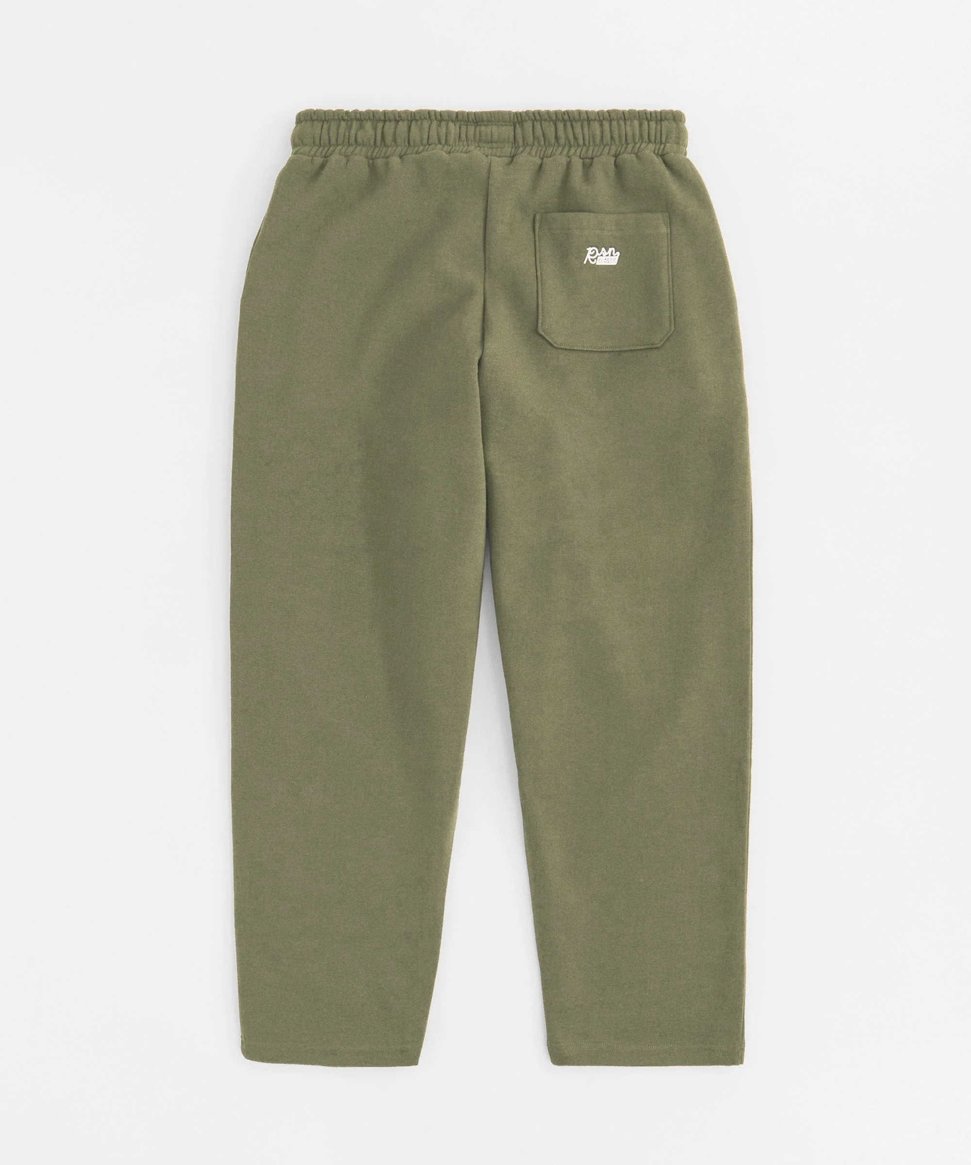 Essential Heavyweight Fleece Baggy Fit Open Hem Sweats - Olive Green - Image 5