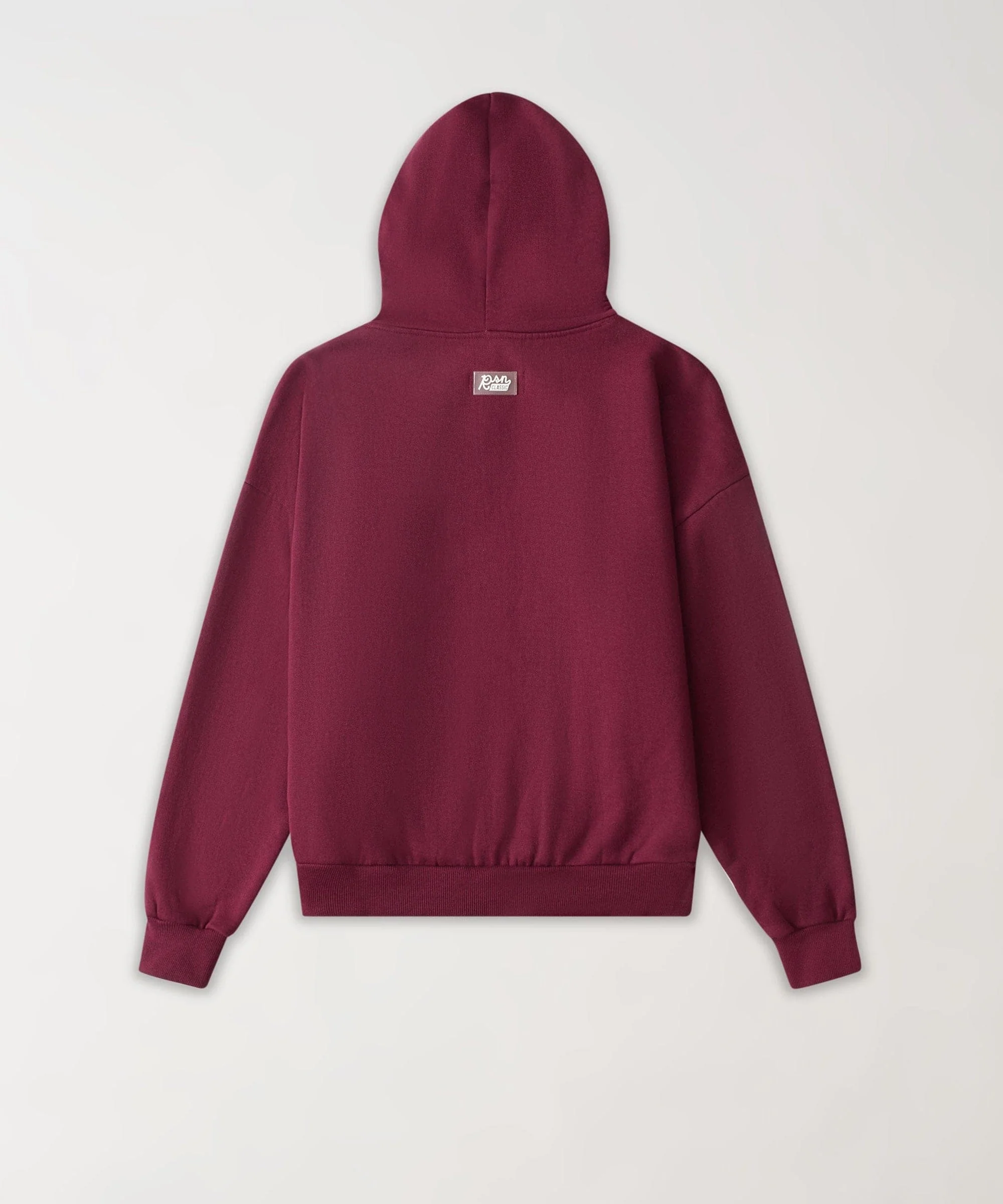 Essential Heavyweight Fleece Baggy Fit Hoodie - Burgundy - Image 3
