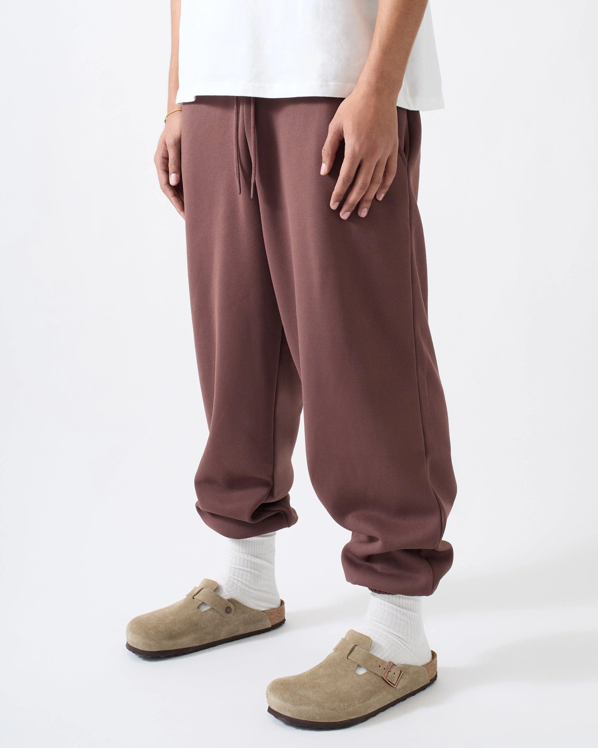 Essential Heavyweight Fleece Cinched Sweats - Brown - Image 4
