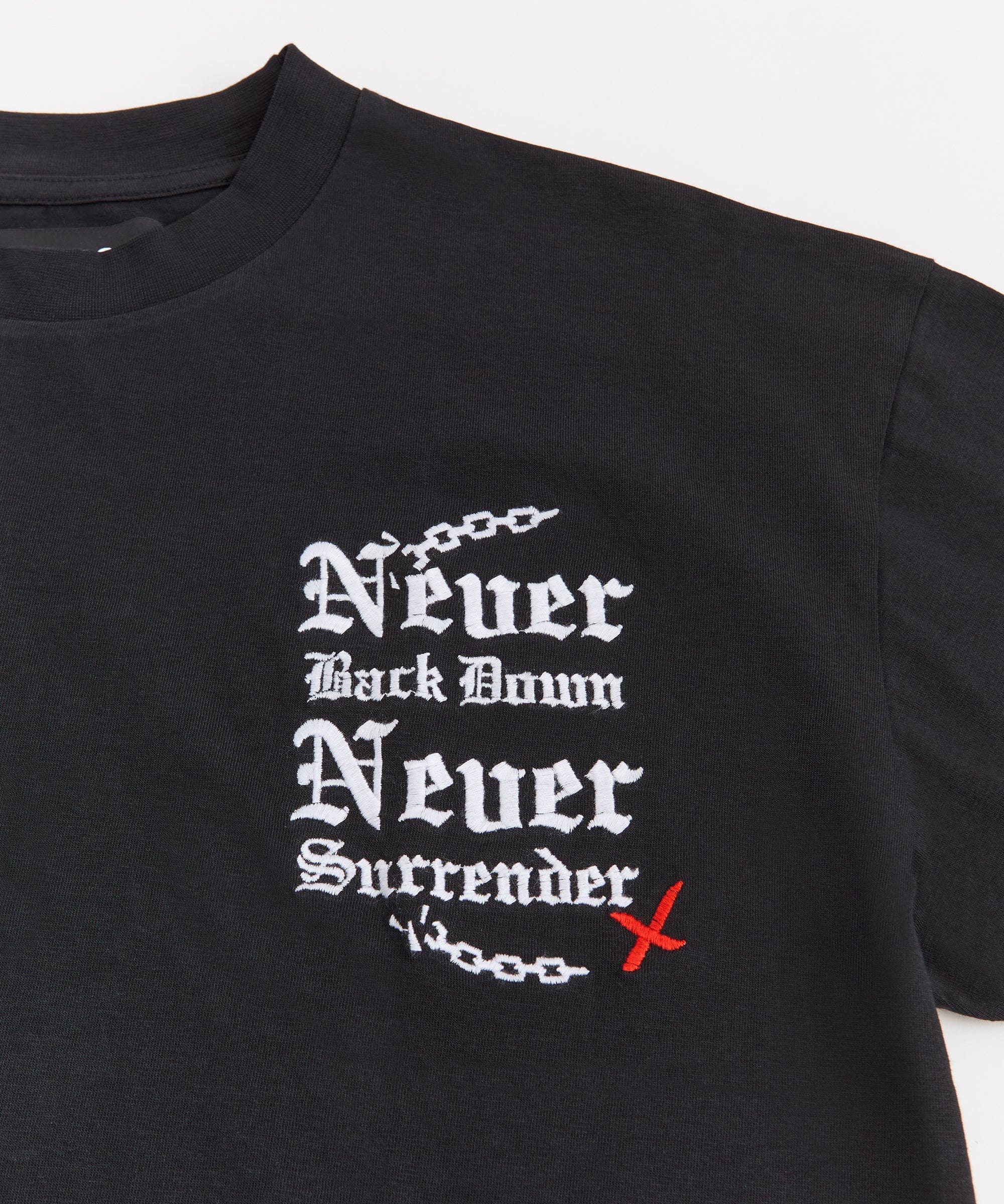 Fearless Embroidered Short Sleeve Tee - Black - Image 3