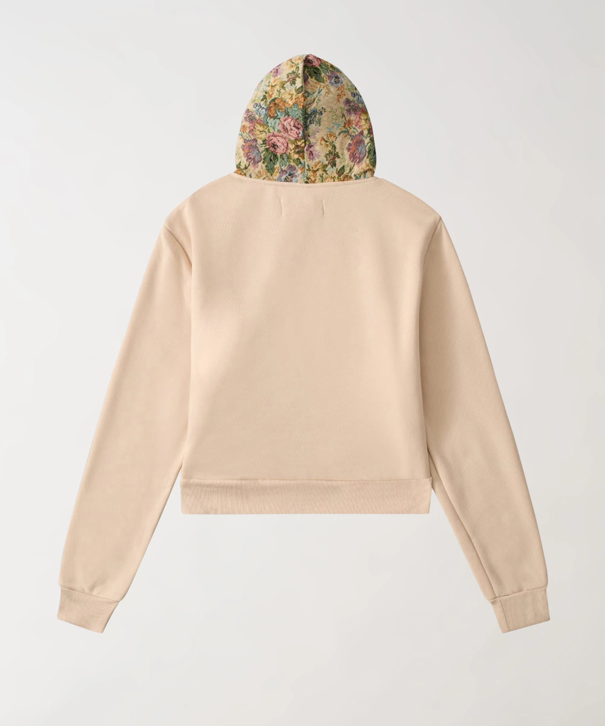 Women Tapestry Zip Up Hoodie - Khaki - Image 4