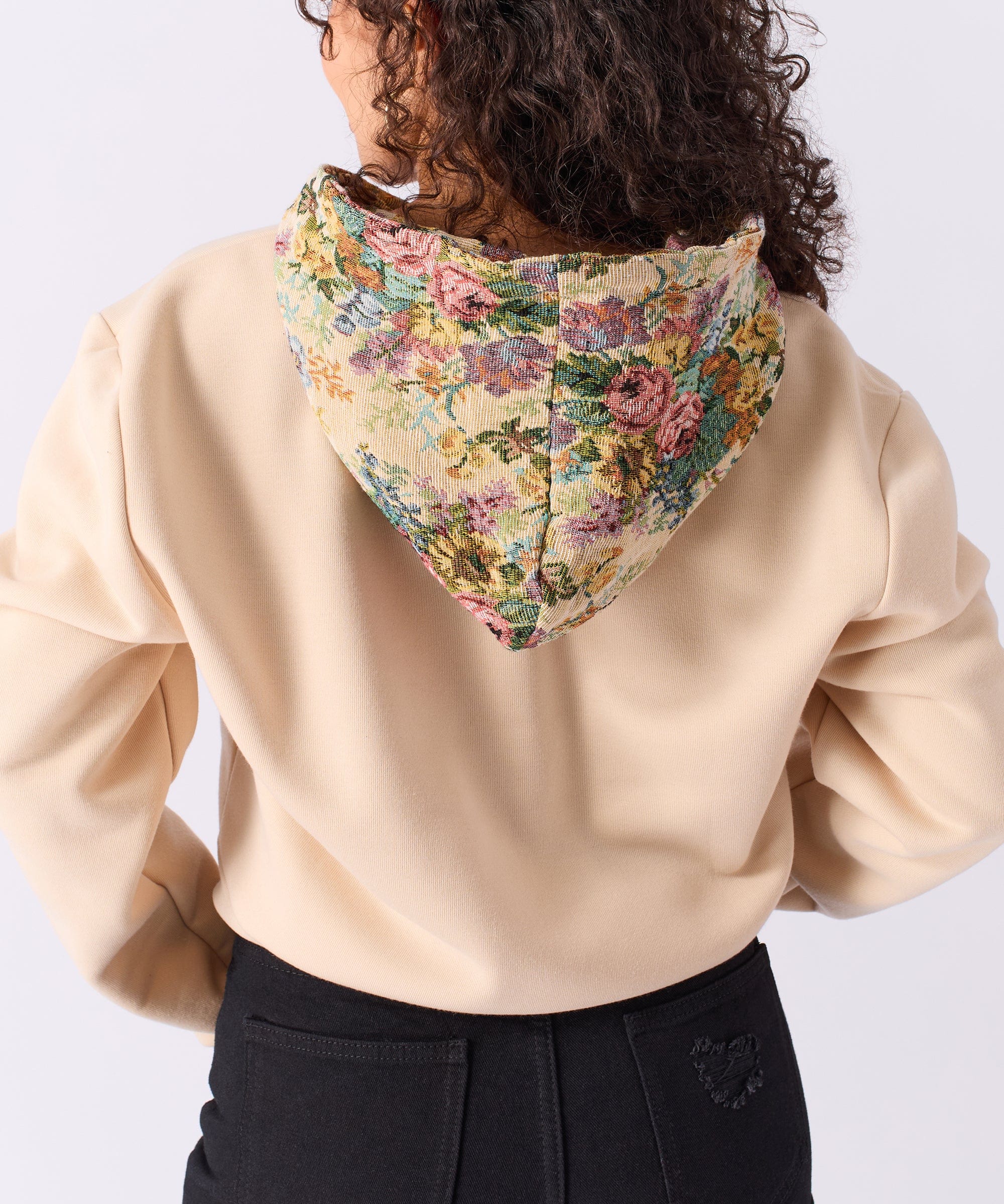 Women Tapestry Zip Up Hoodie - Khaki - Image 8