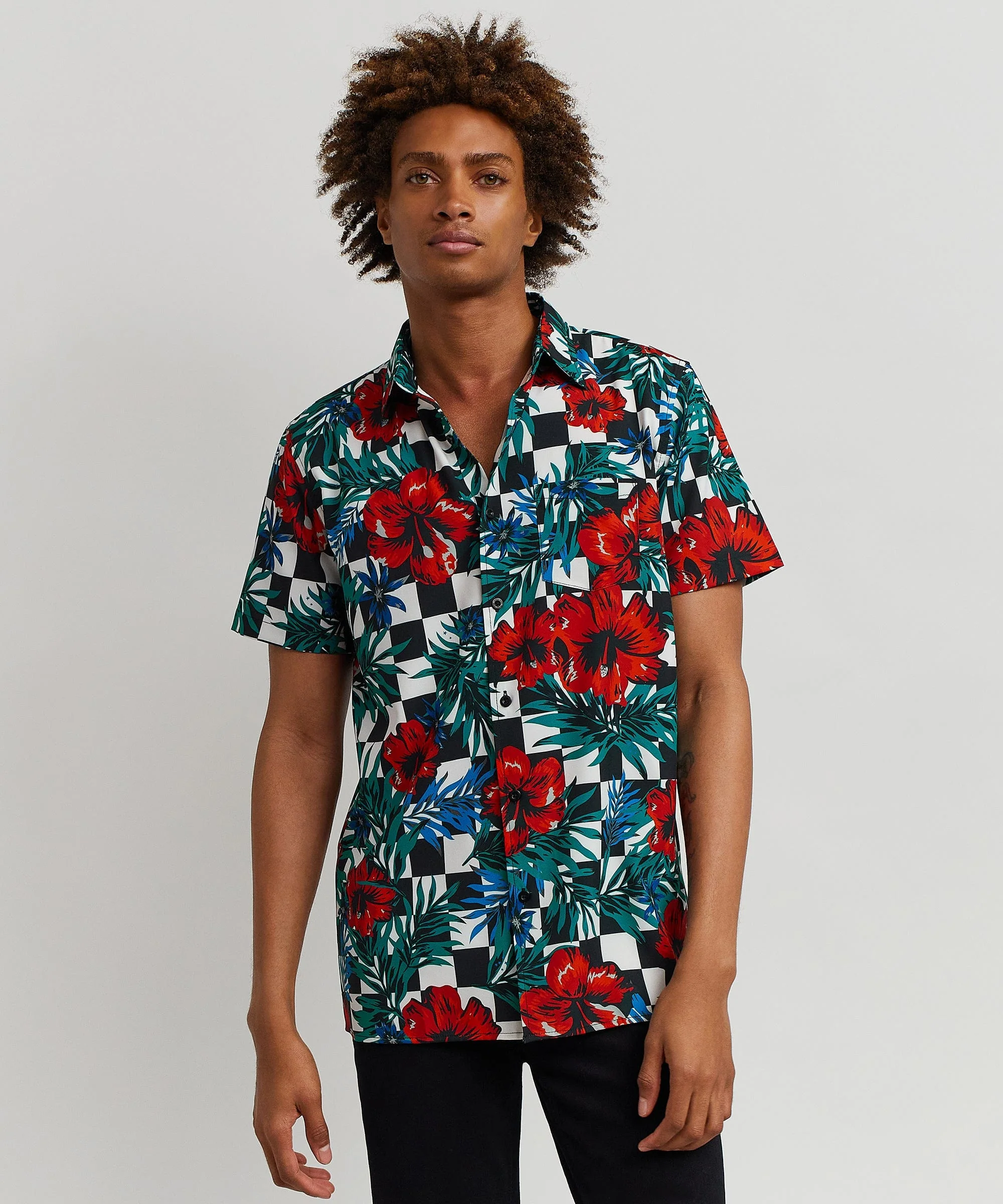 Floral Check Short Sleeve Shirt - Image 4