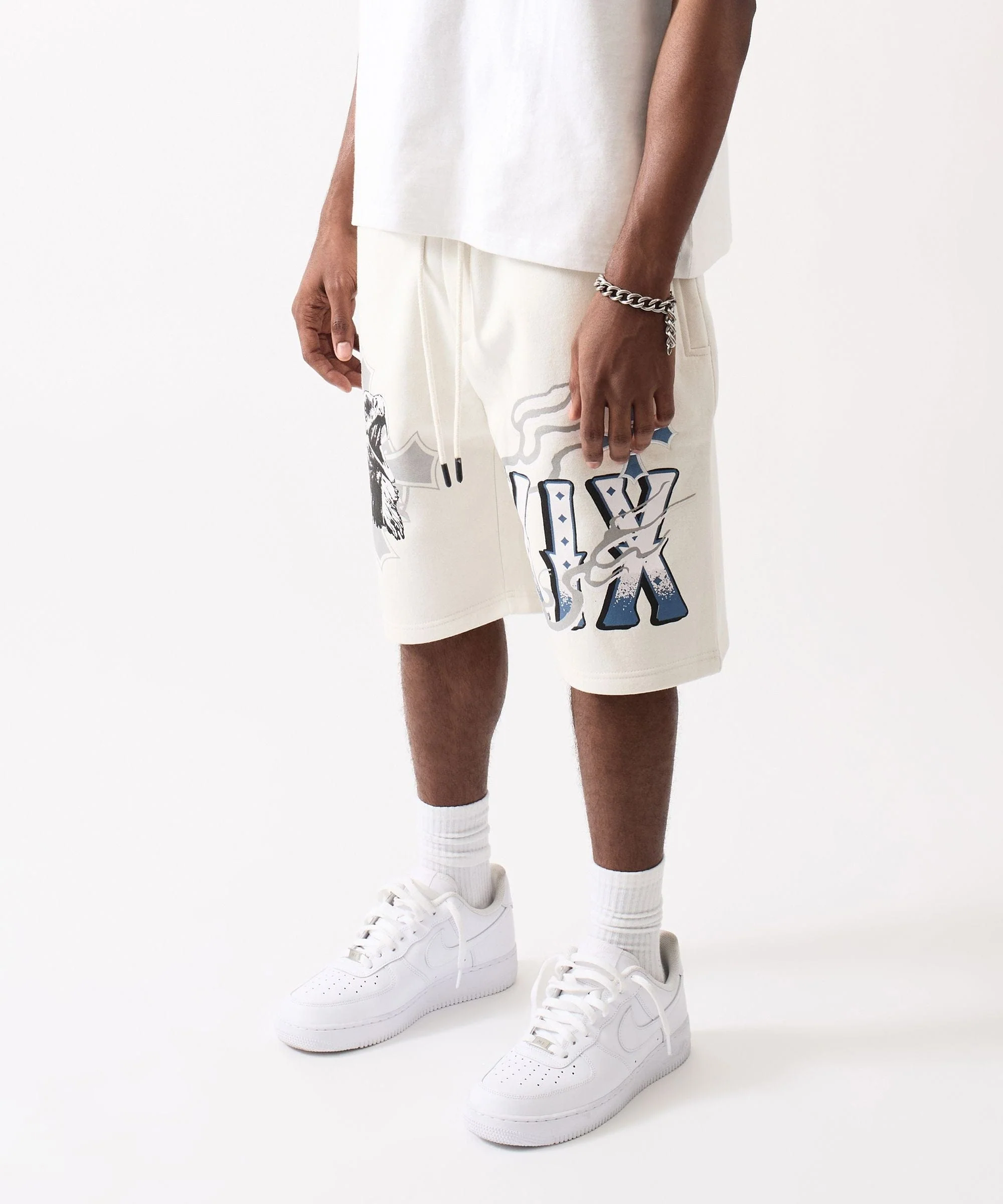 Football Fleece Applique Short - Cream - Image 5