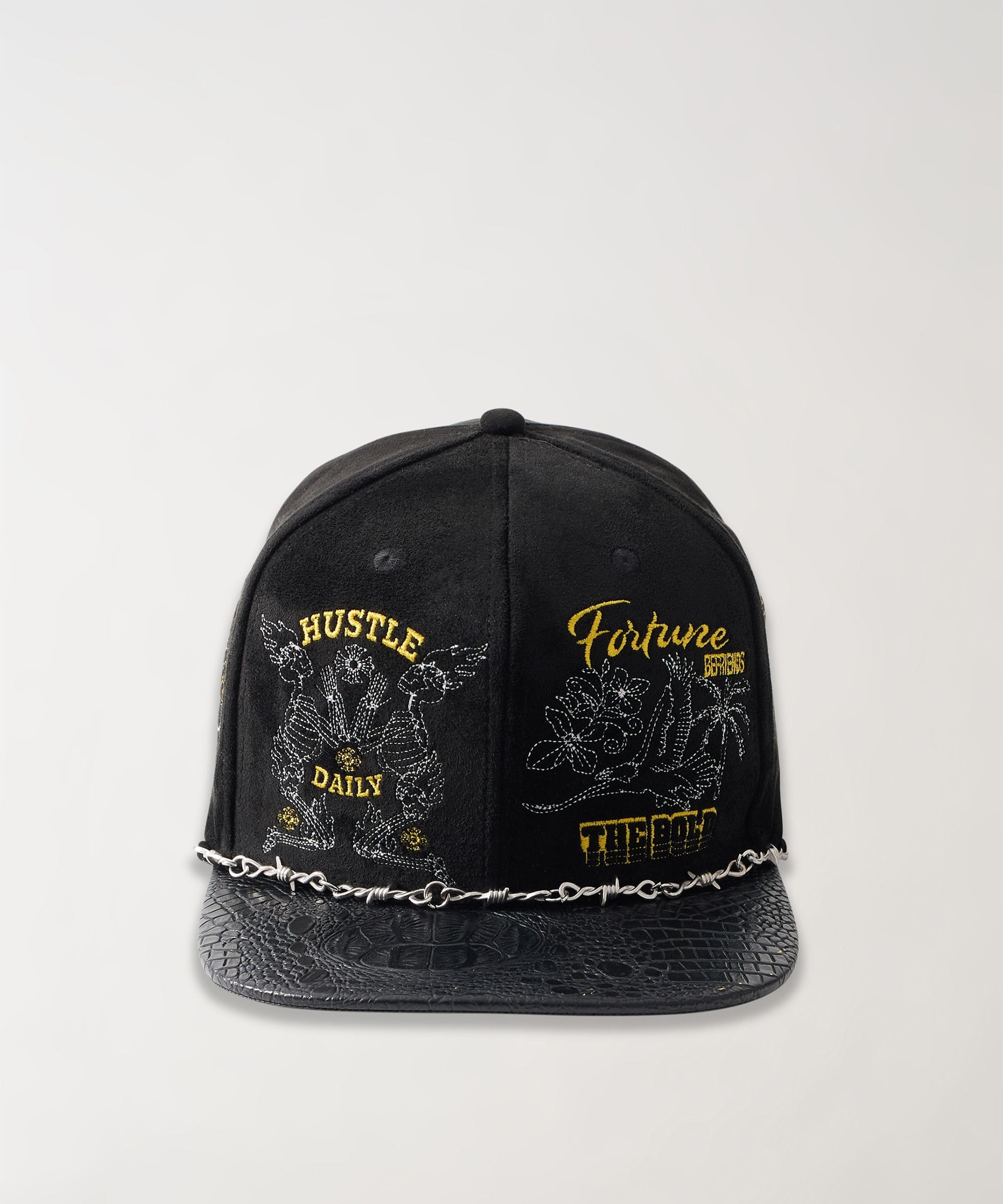 Fortune Croc Skin Chain Embroidered Graphic Hat - Image 2