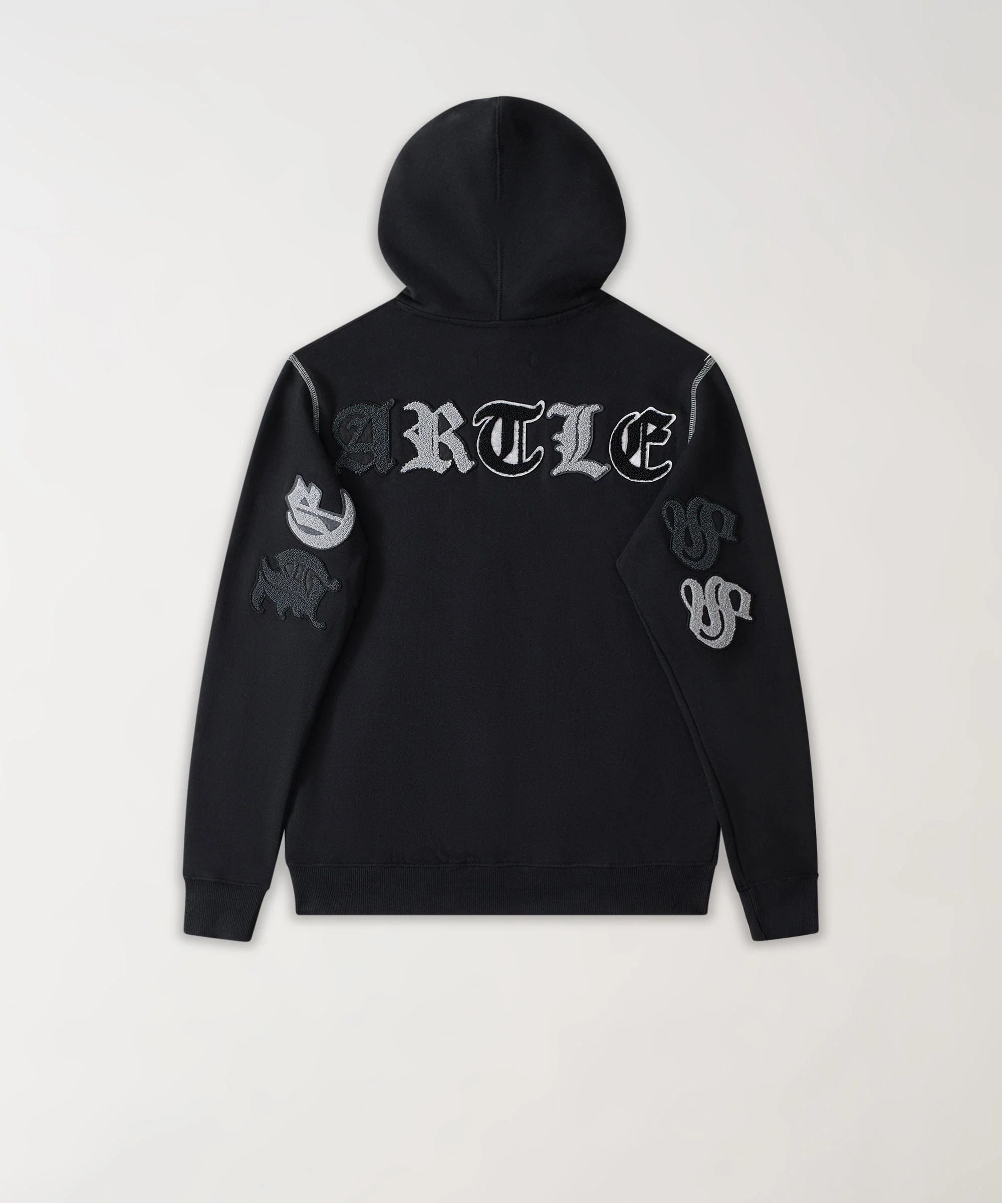 Heartless Embroidered Fleece Hoodie - Black - Image 2